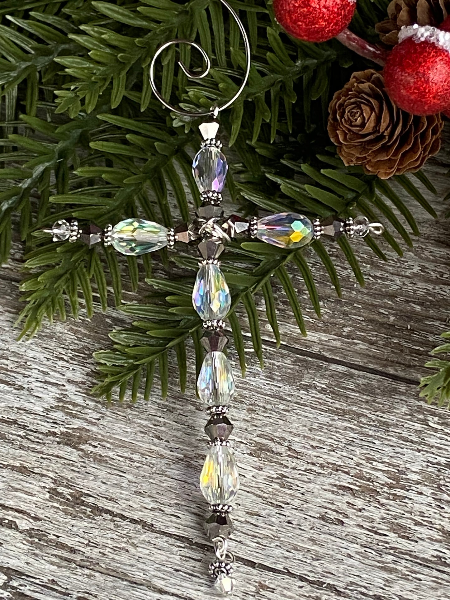 Glass Beaded Crosses on Delicate Wire
