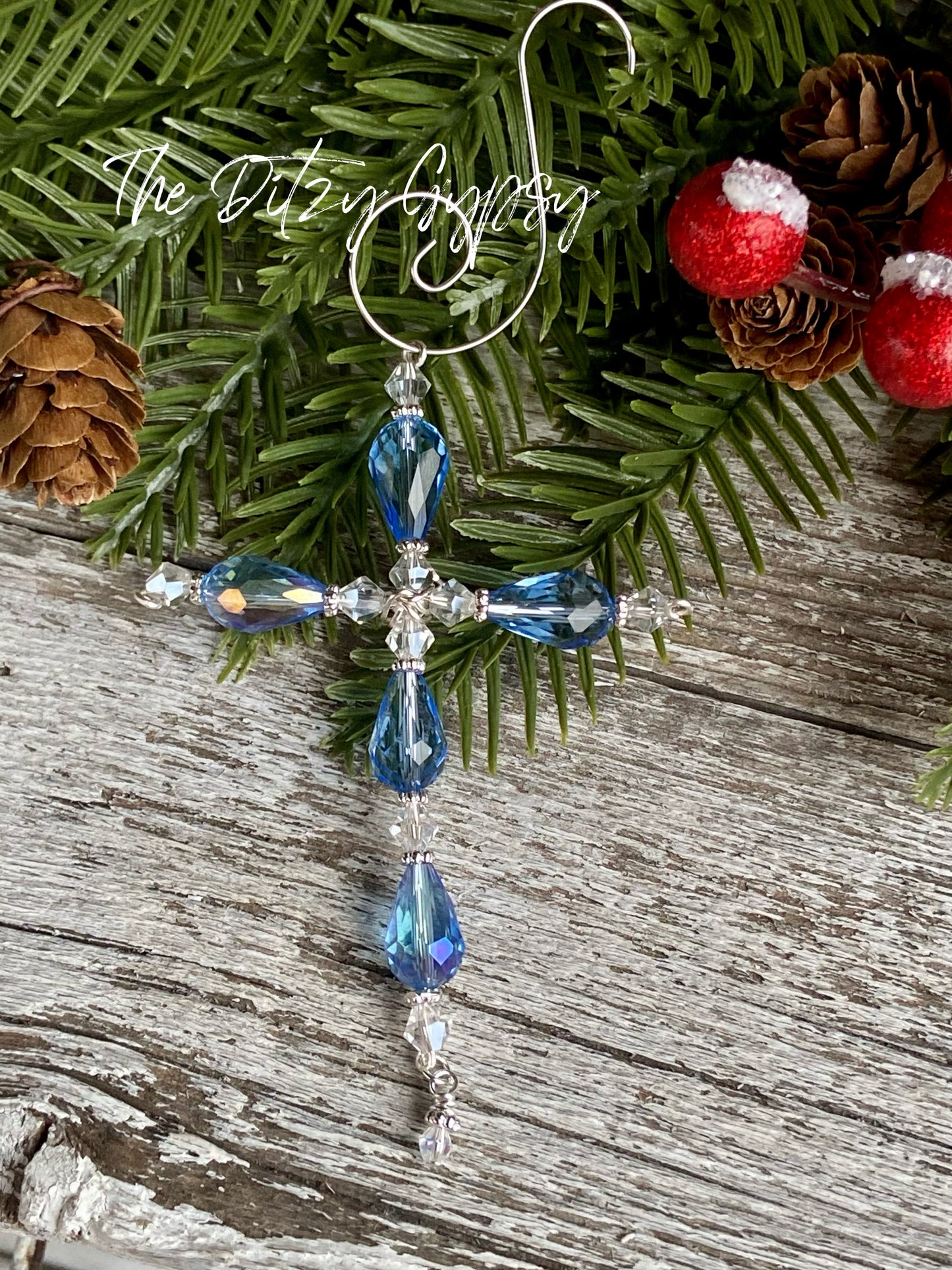 Glass Beaded Crosses on Delicate Wire