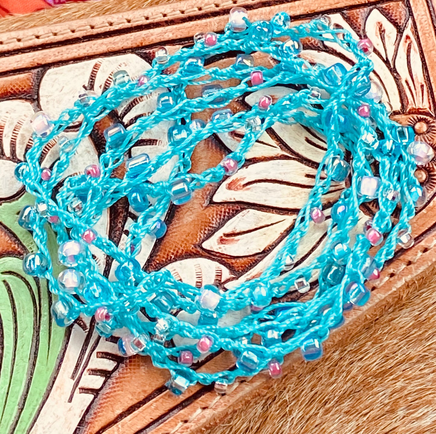 Coastal Breeze Crocheted Wrap Bracelet