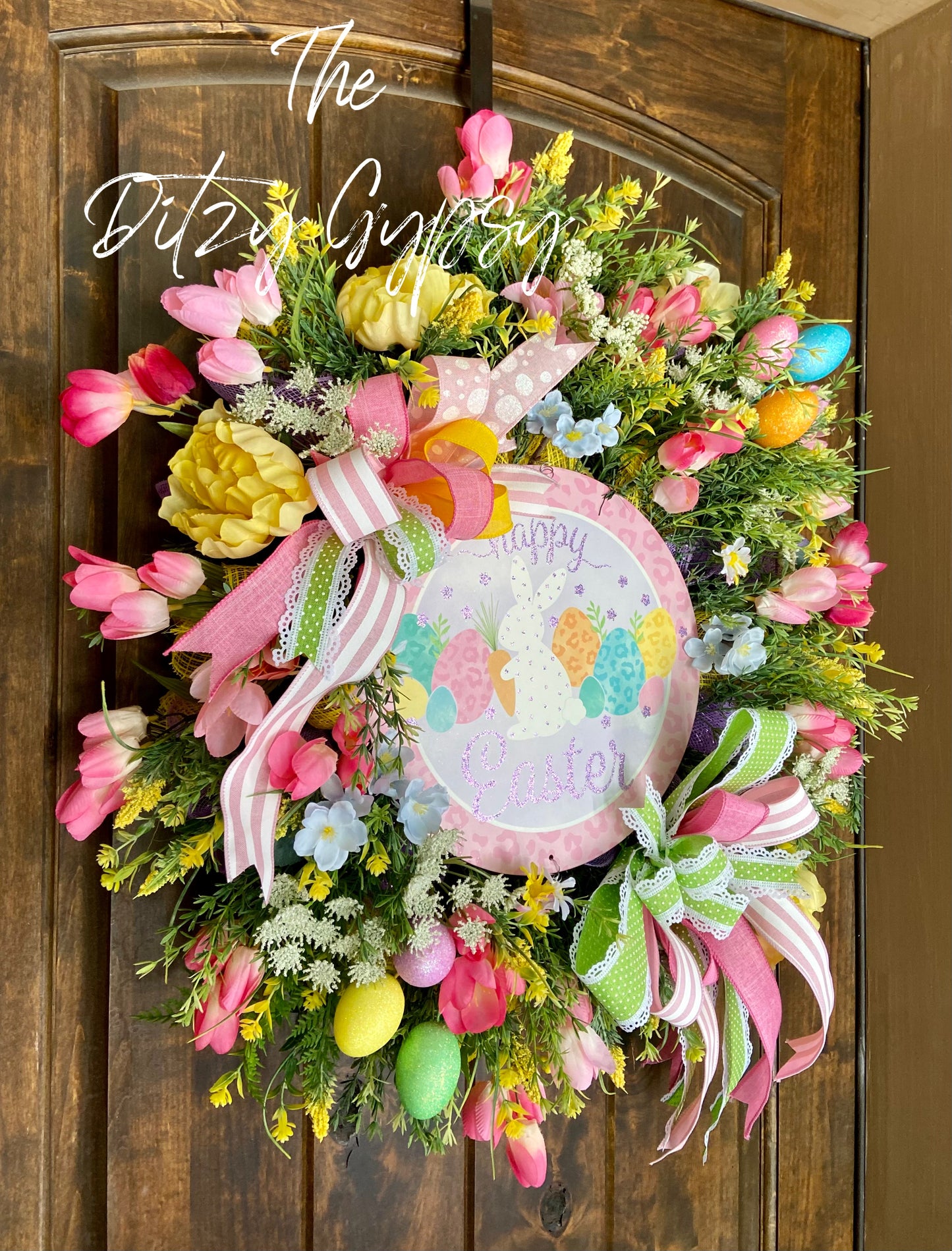 Happy Easter Lush Floral Wreath