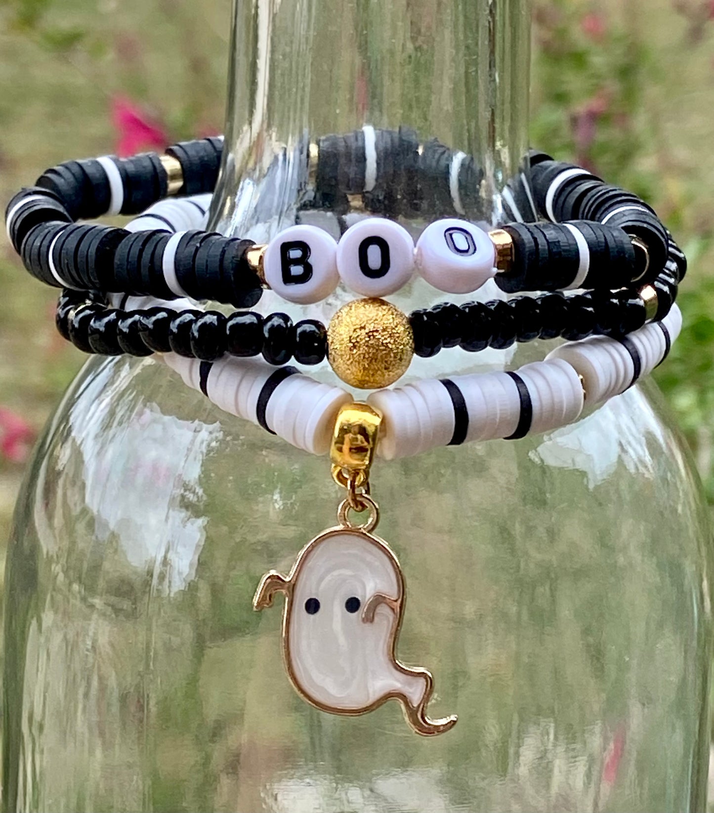 Set of Three Boo Ghost Bracelet