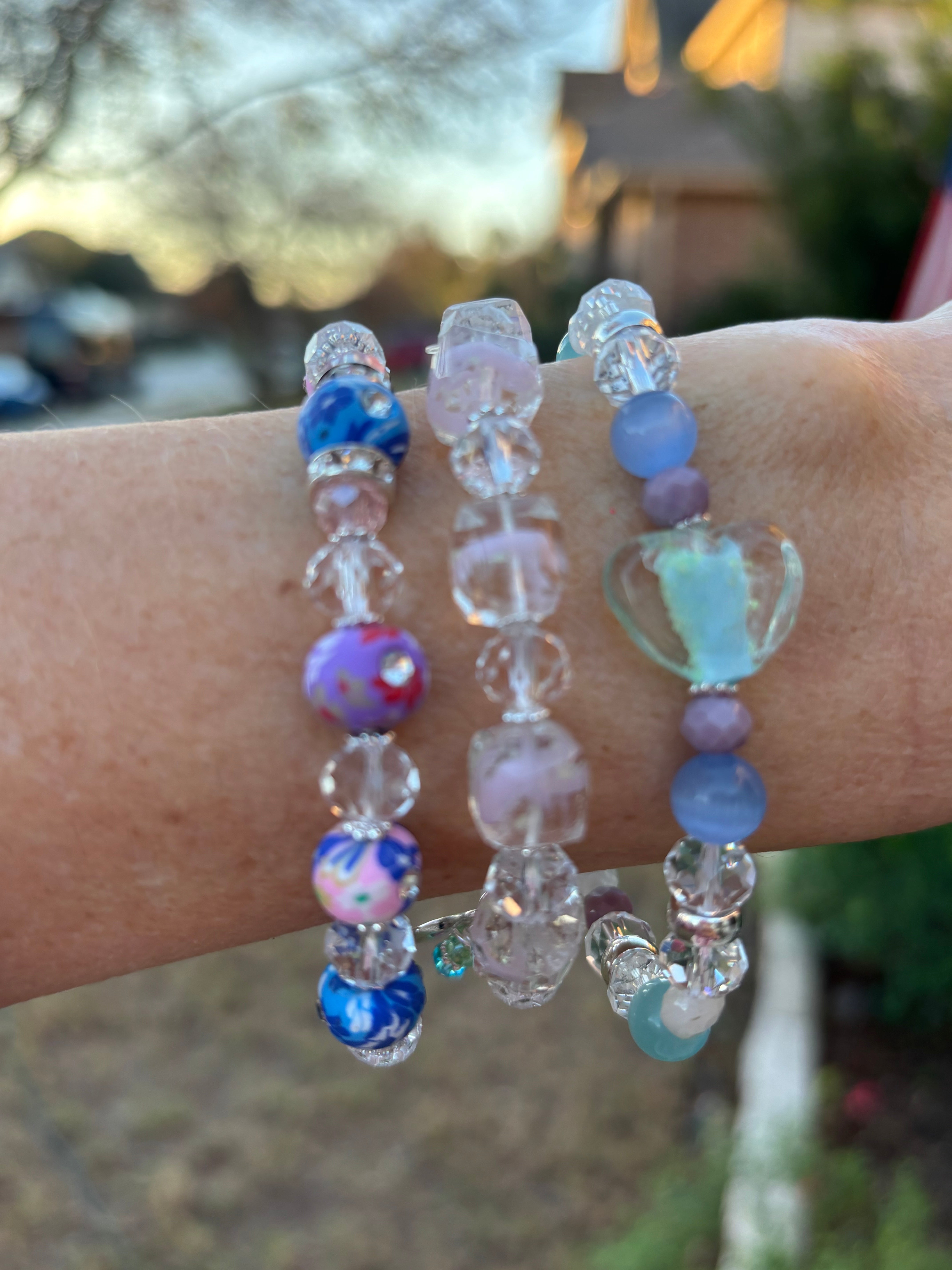 Winter Dreams Glass Bracelet Trio