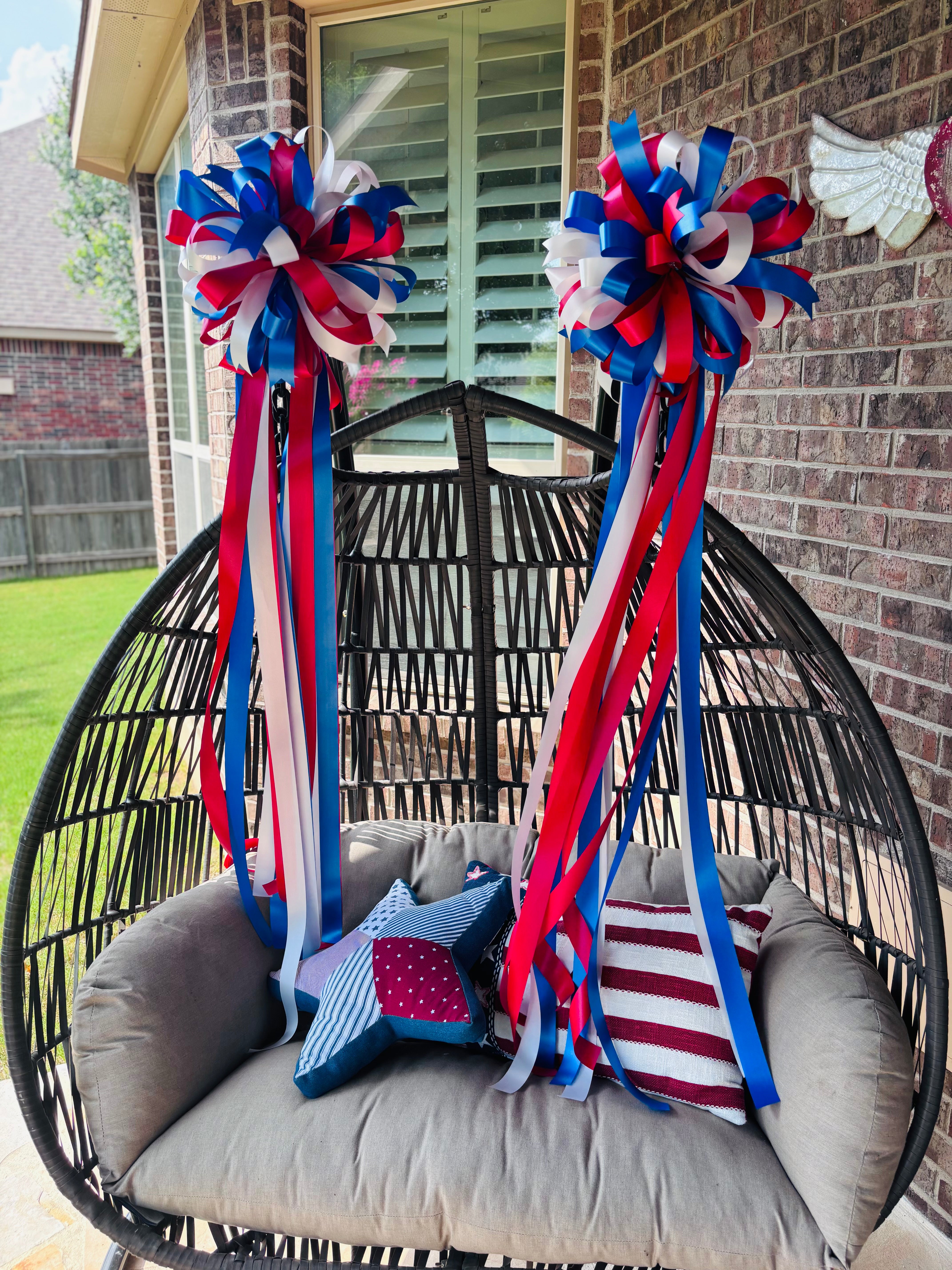 Extra Full Patriotic Bows with Streamers
