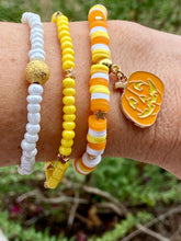 Load image into Gallery viewer, Set of Three Candy Corn Pumpkin Charm Bracelets
