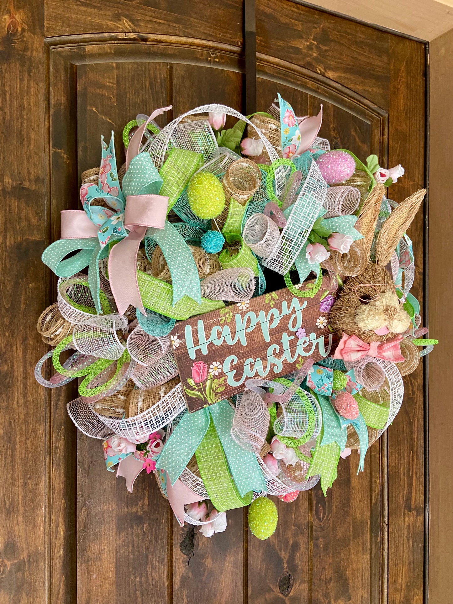 Happy Easter Sisal Bunny Wreath