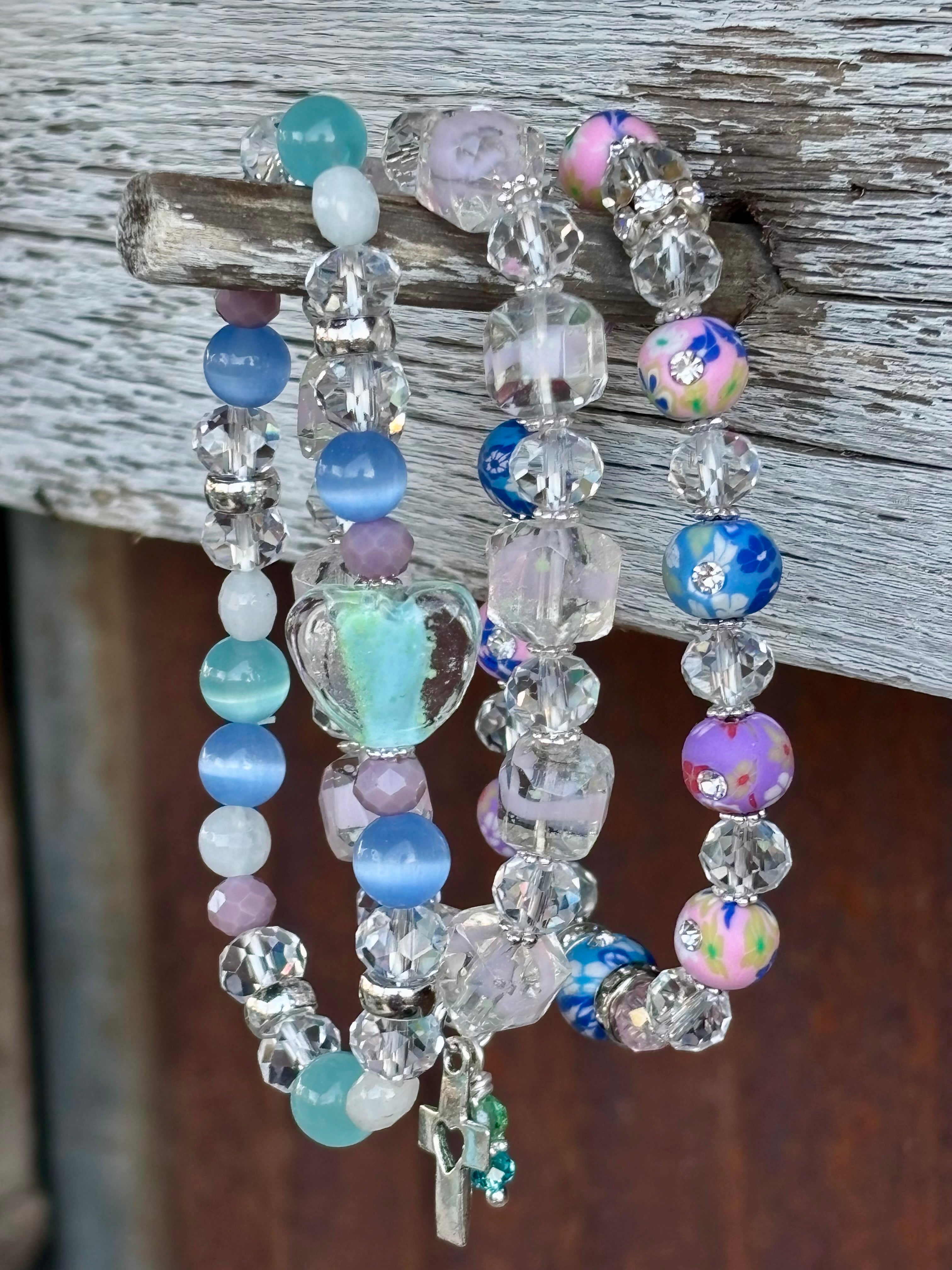 Winter Dreams Glass Bracelet Trio