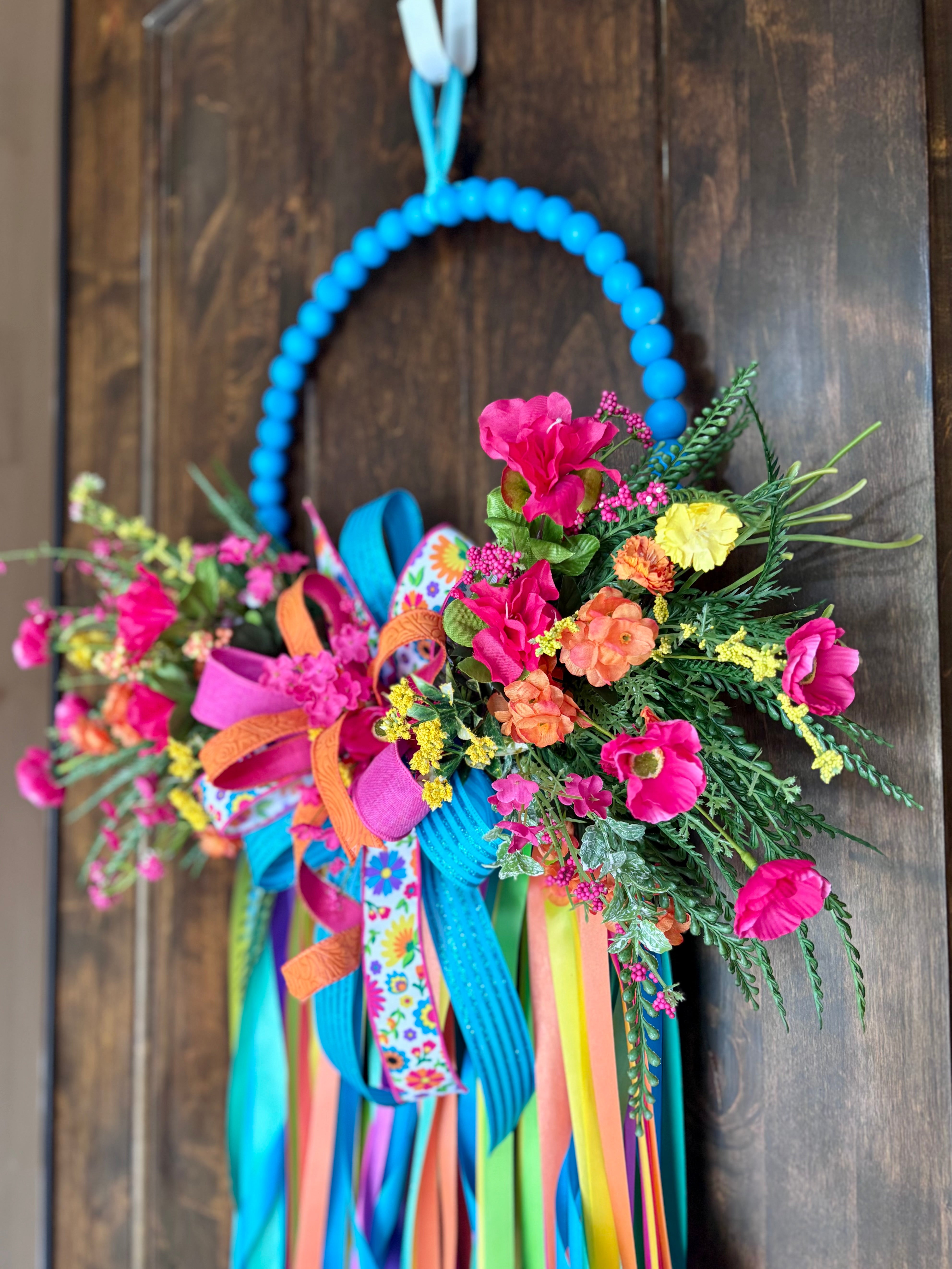 Made to Order Fiesta Flower Burst Beaded Wreath