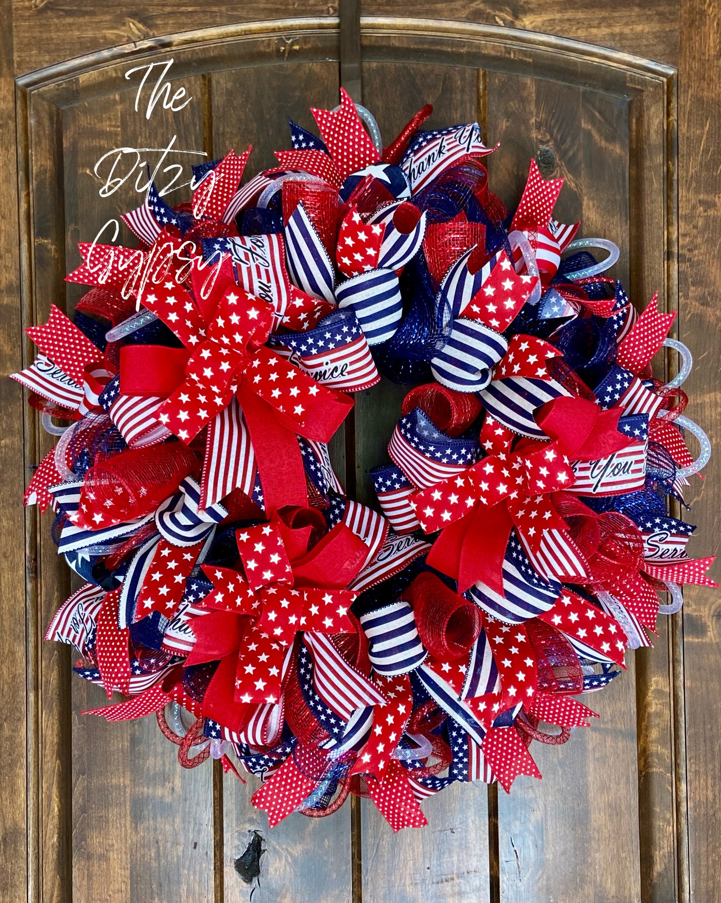 Red, White and Blue Ribbon Wreath – The Ditzy Gypsy, LLC