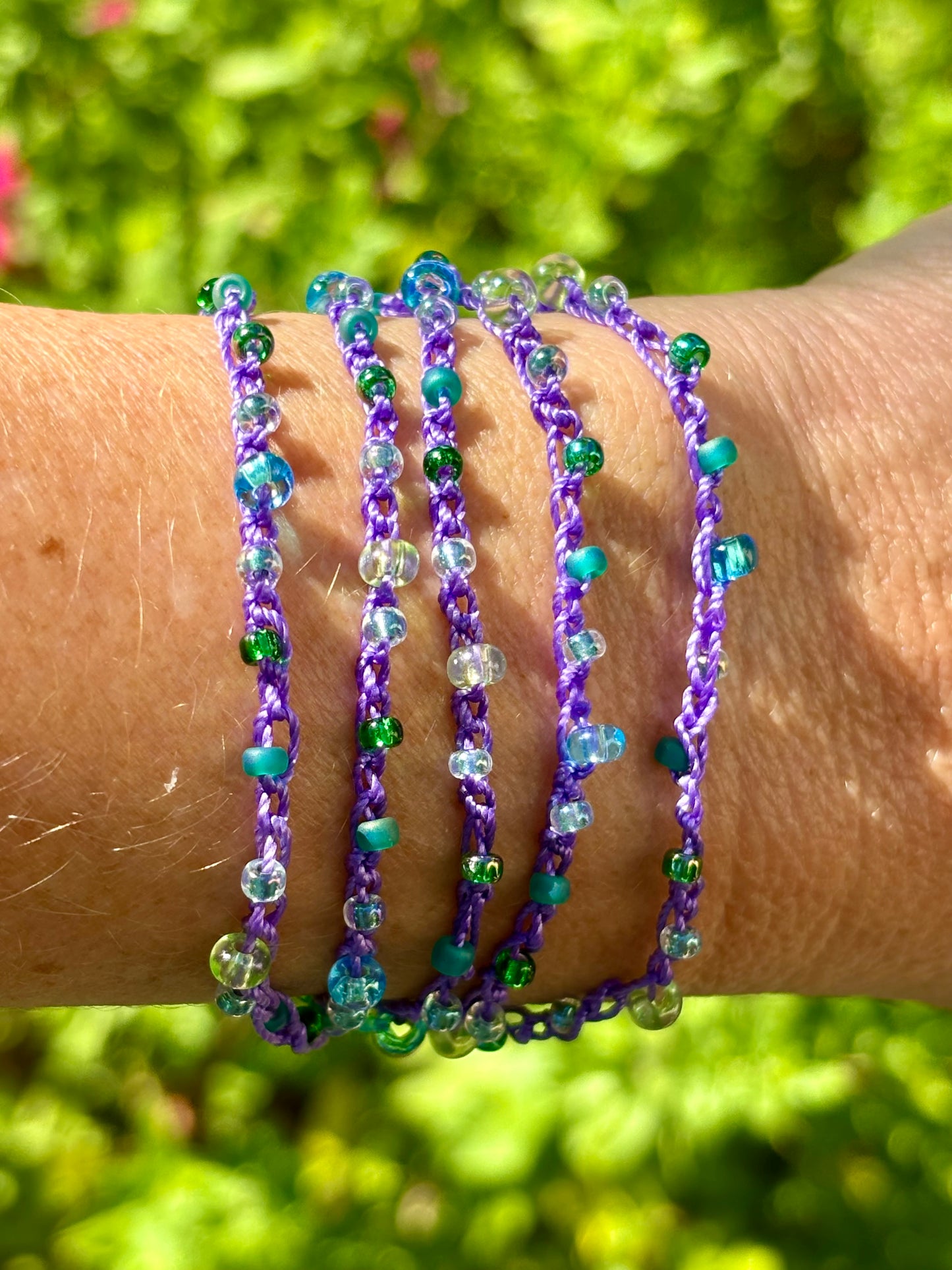 Pretty Purple Crocheted Wrap Bracelet