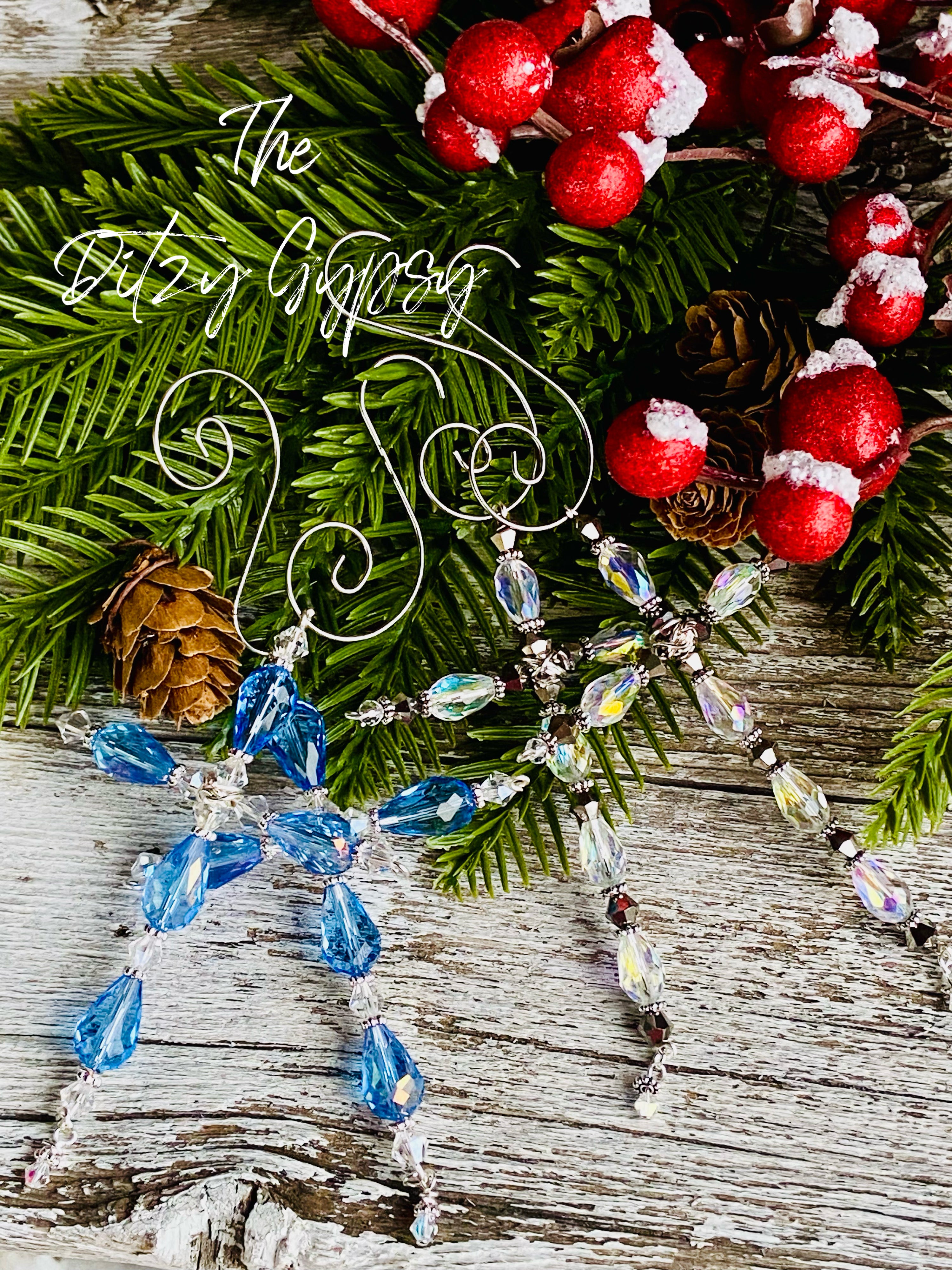 Glass Beaded Crosses on Delicate Wire