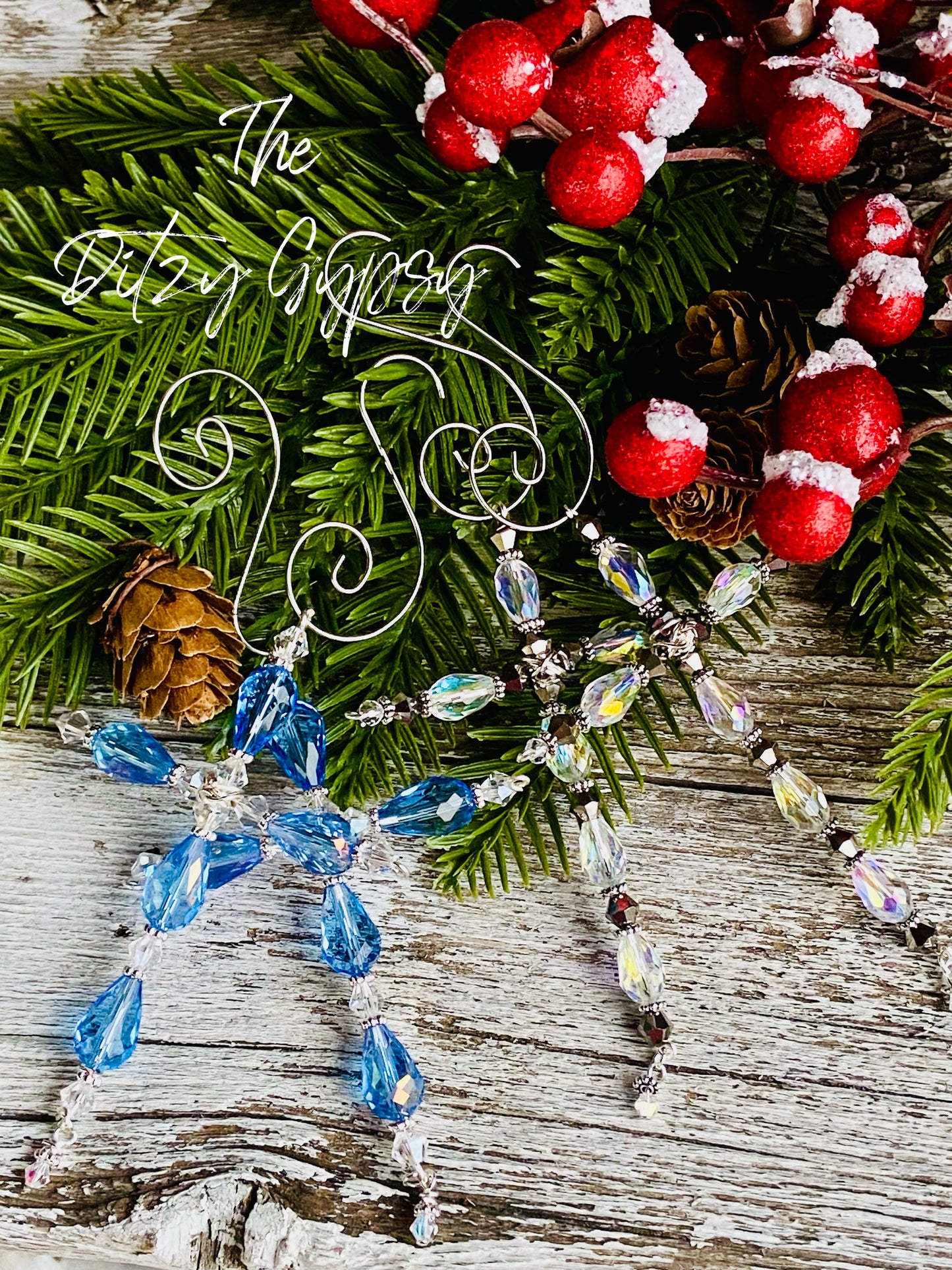 Glass Beaded Crosses on Delicate Wire