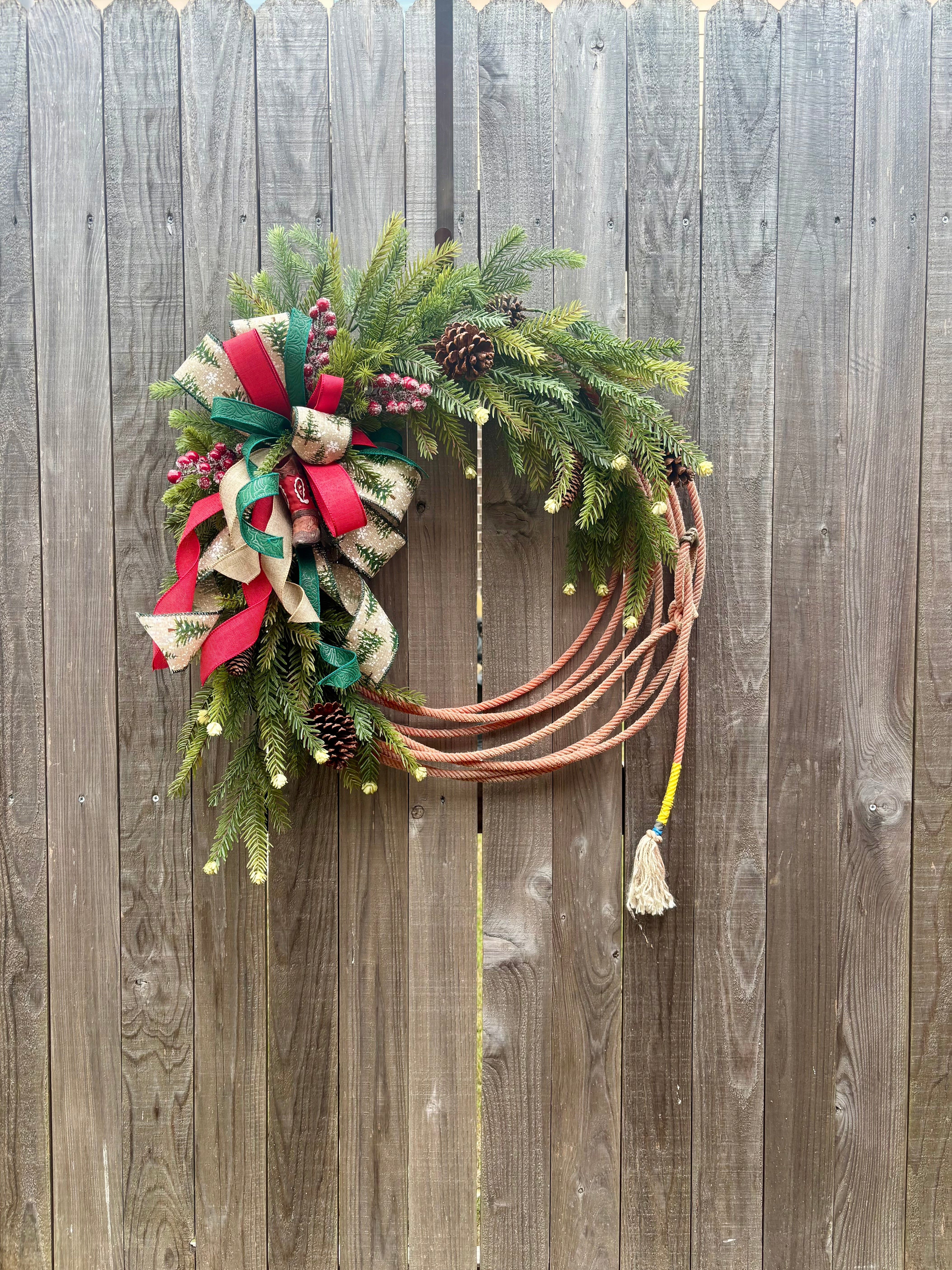 Made to Order Cowboy Christmas Lasso Wreath