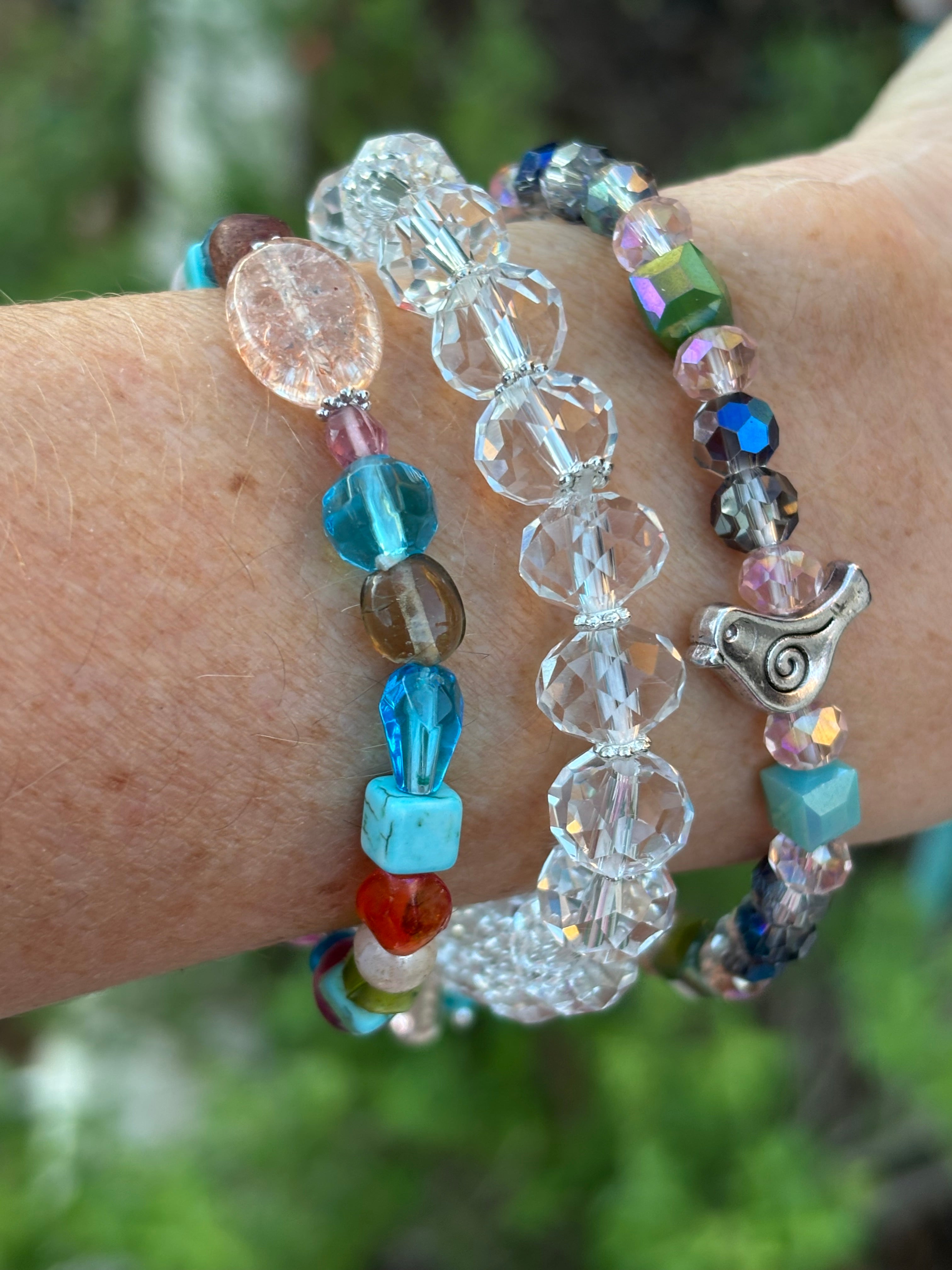 Color Splash Glass Bracelet Set