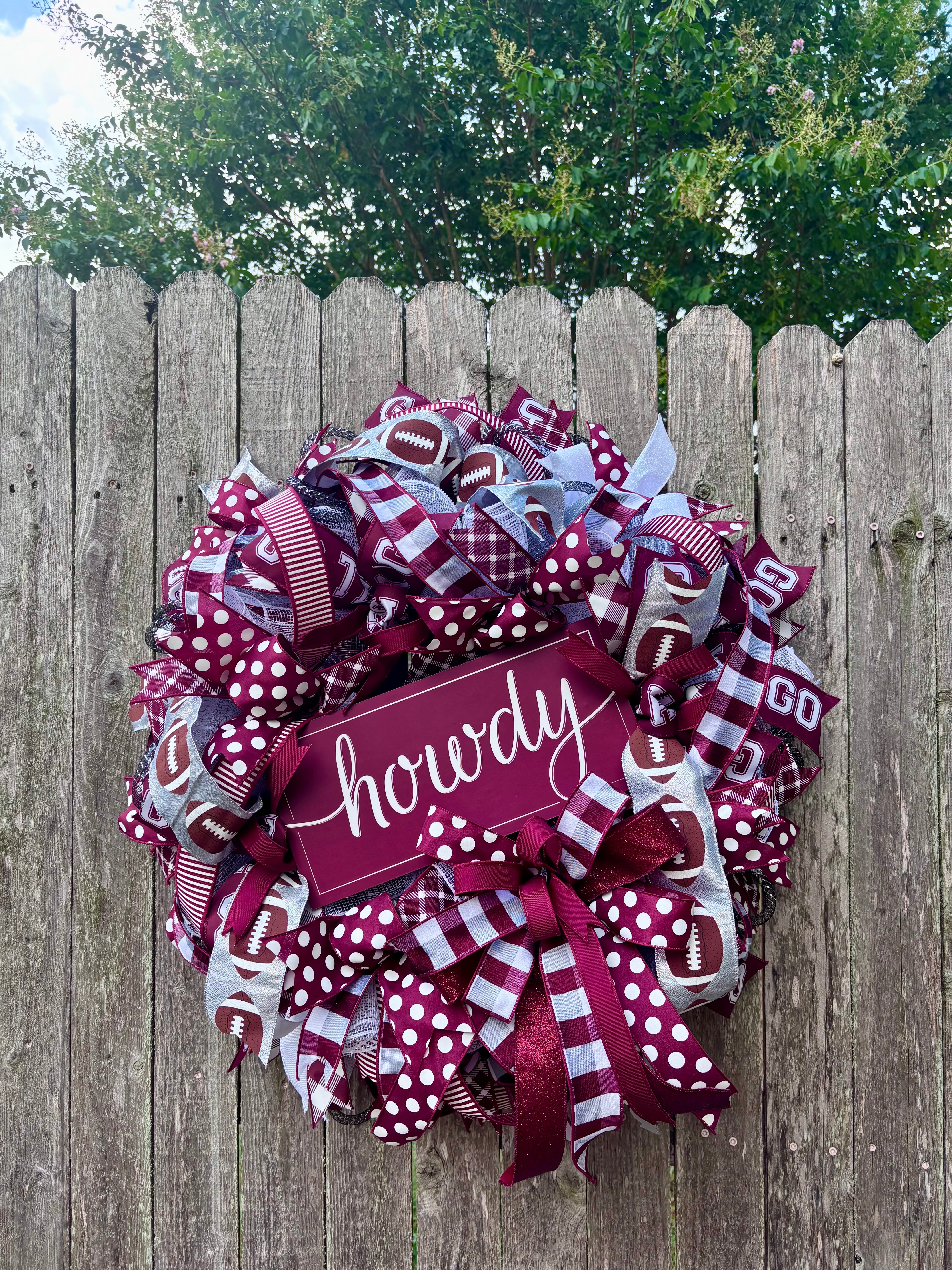 Made to Order Maroon and White Full and Fabulous Wreath