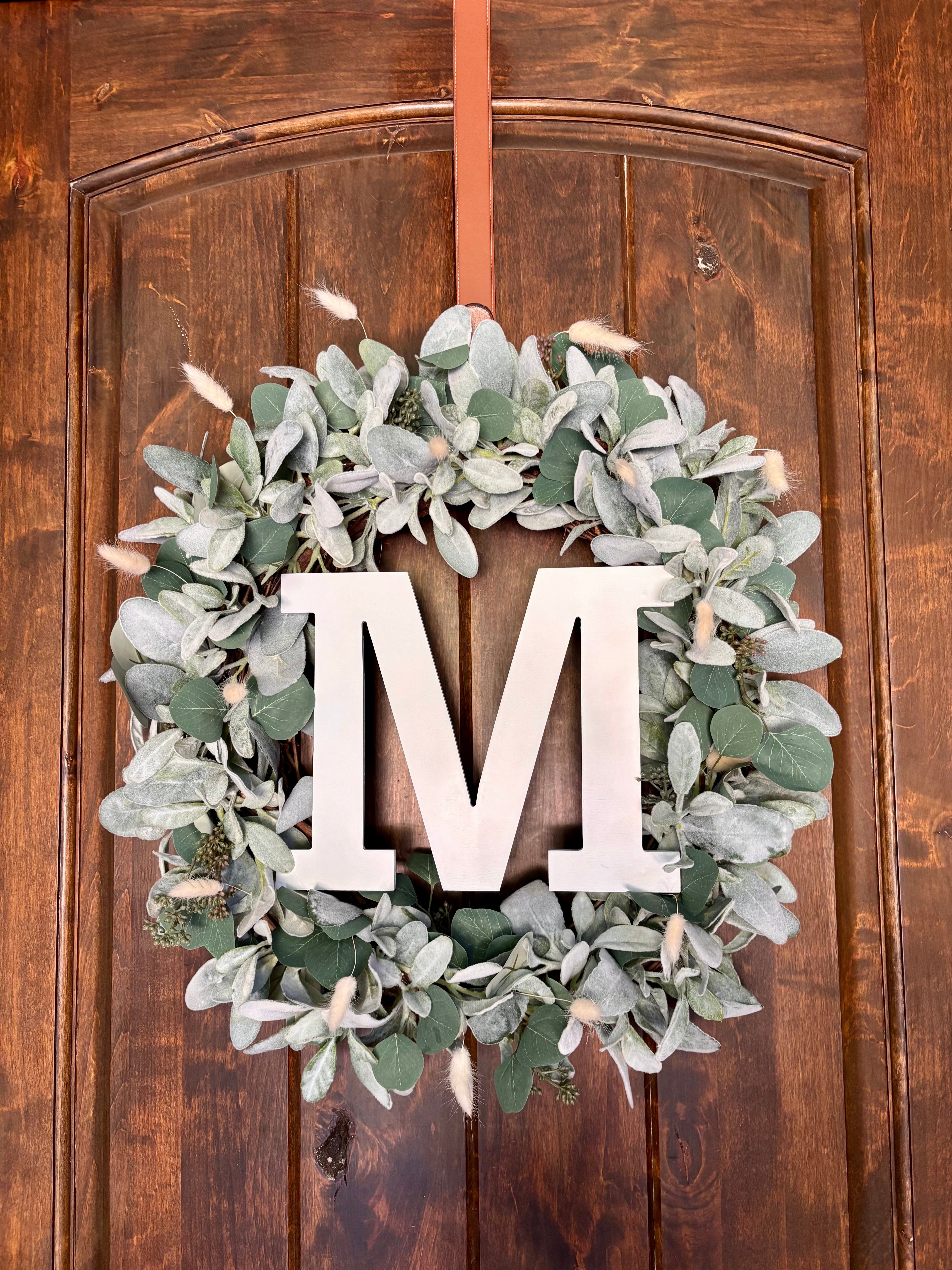 Made to Order Everyday Lambs Ear Monogram Wreath