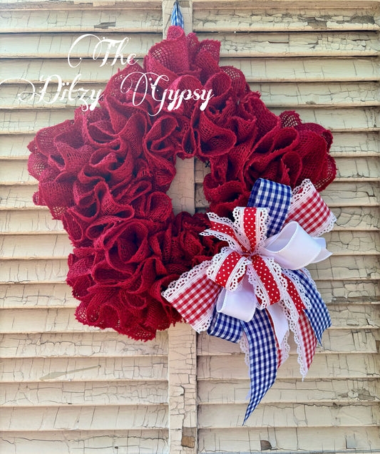 Made to Order Star Burlap Wreath