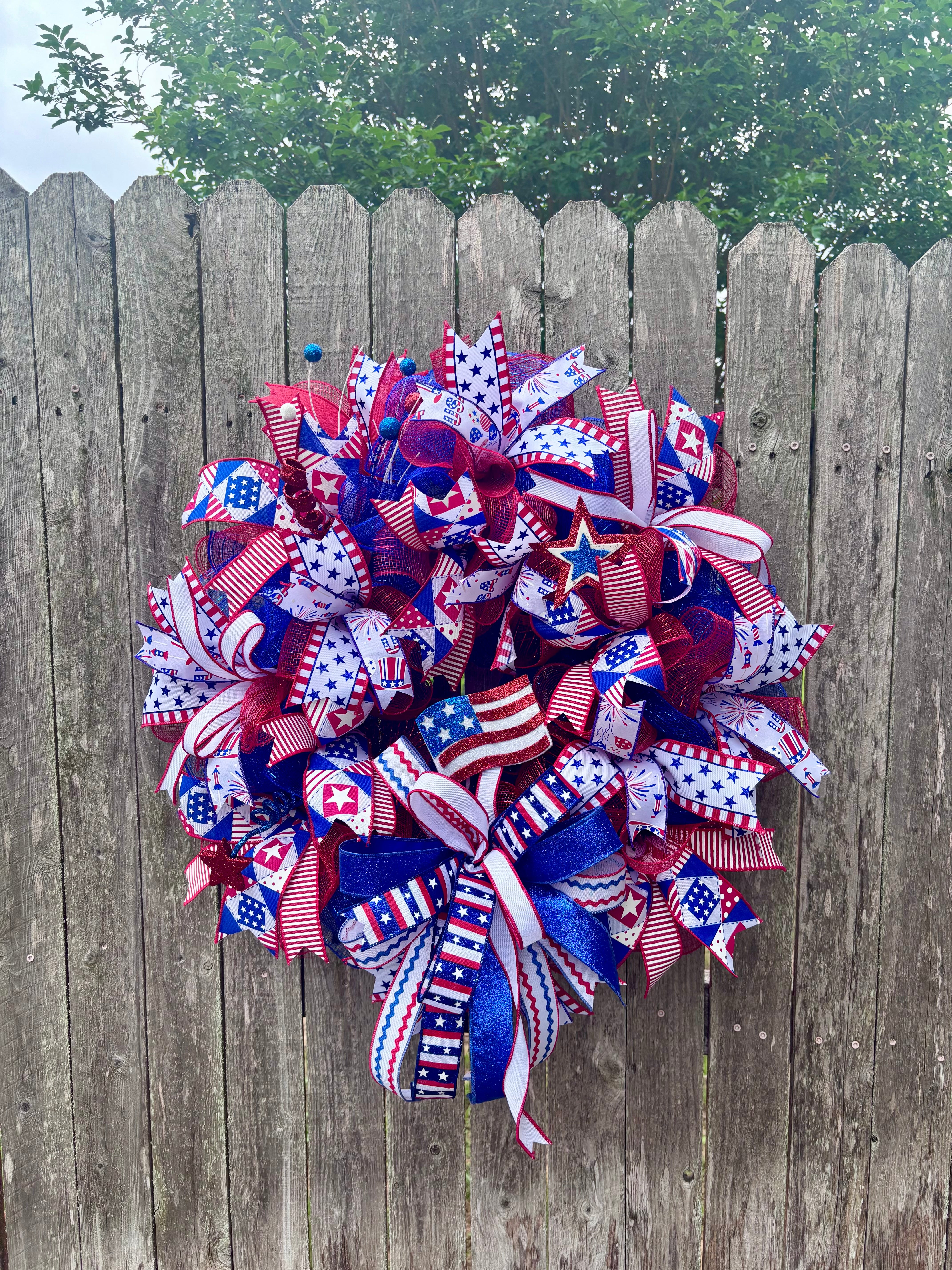 Made to Order 24” Patriotic Ribbon Wreath