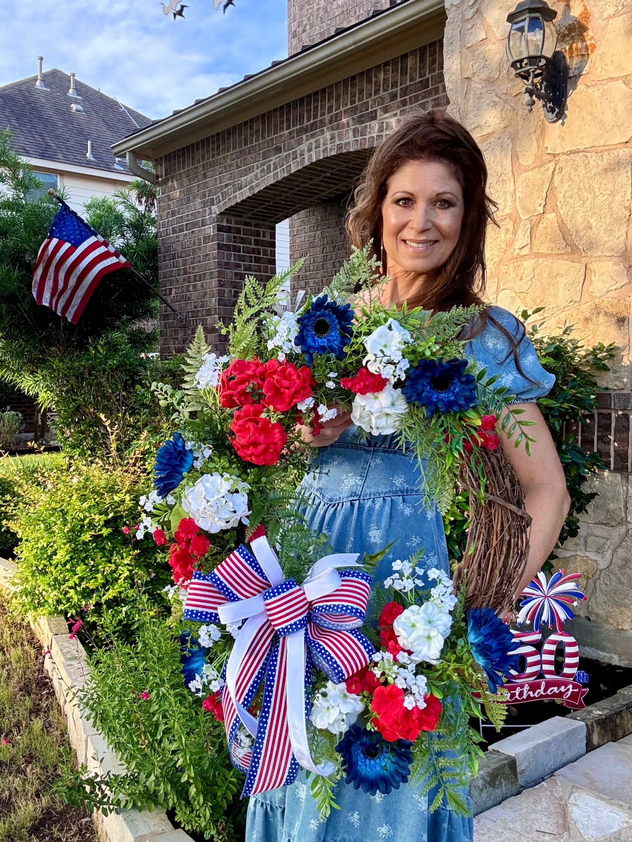 Made to Order All American Floral Grapevine Wreath