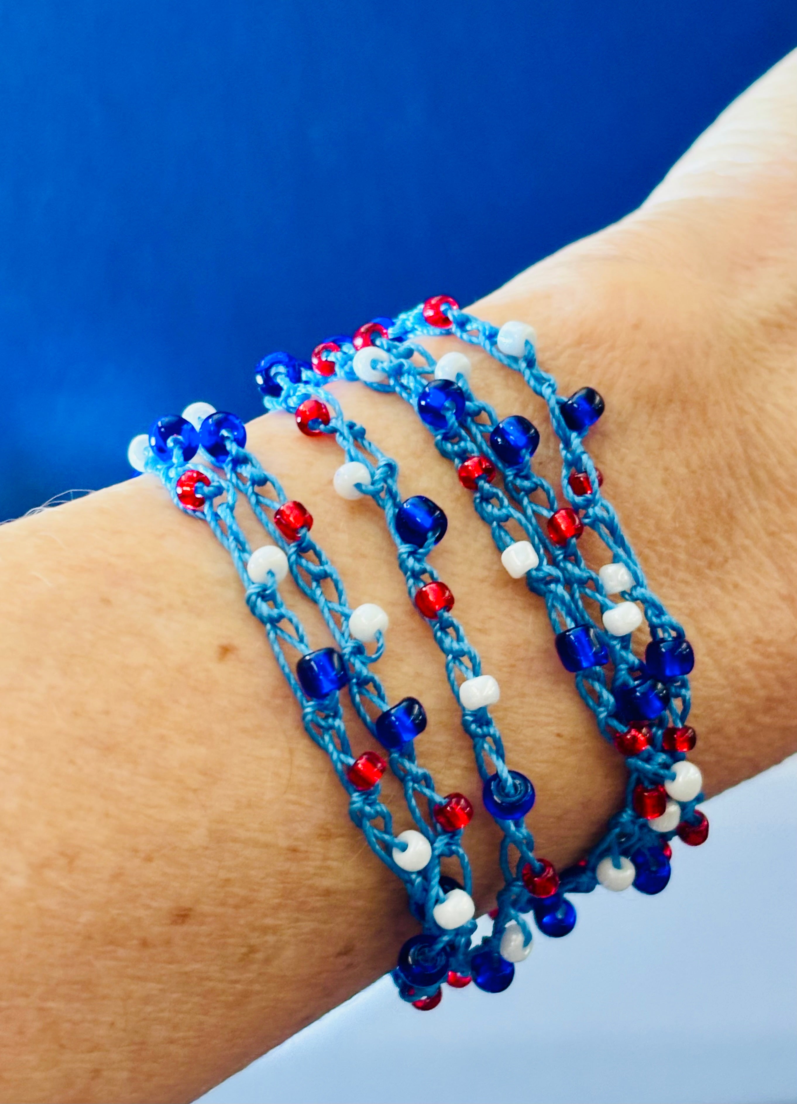 Crocheted Beaded Freedom Bracelet