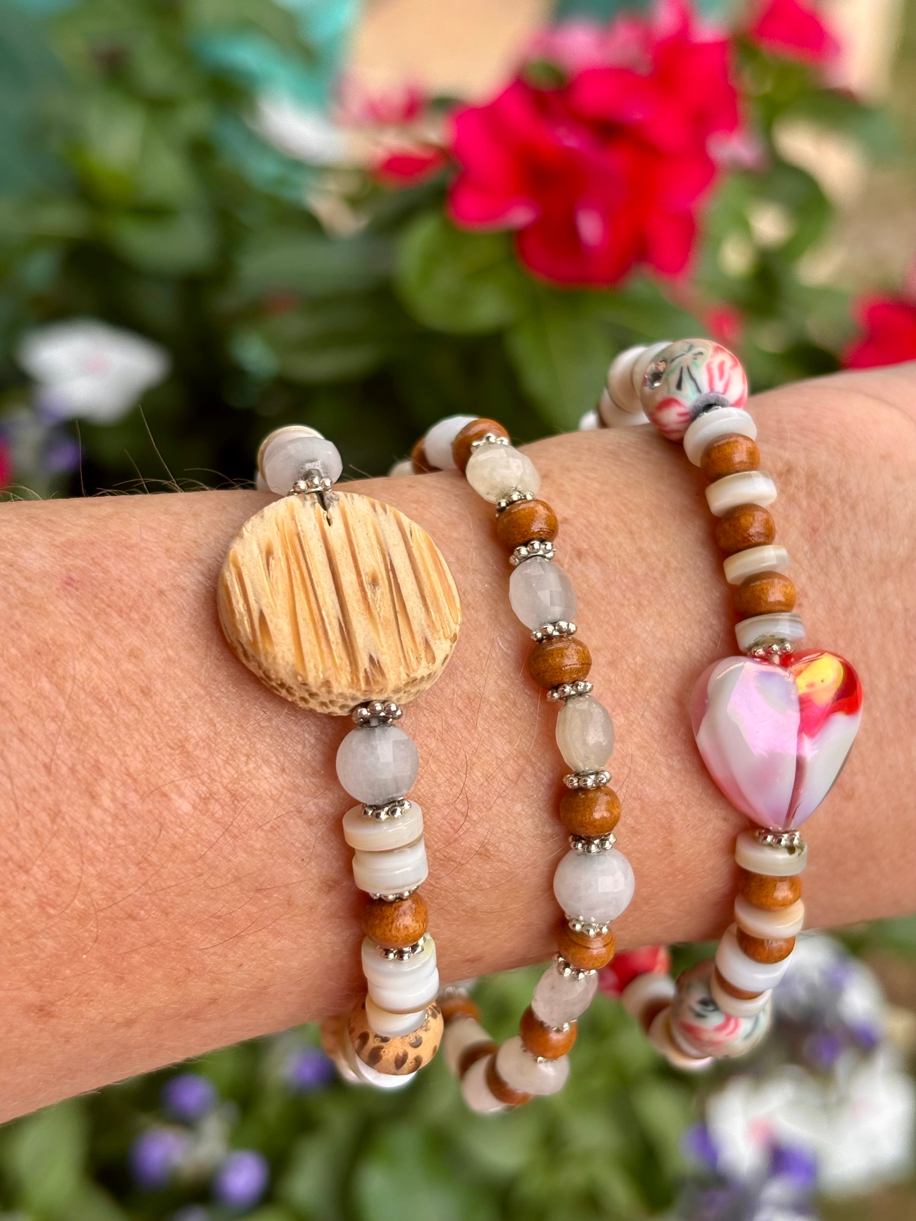 Blushing Heart Bracelet Trio