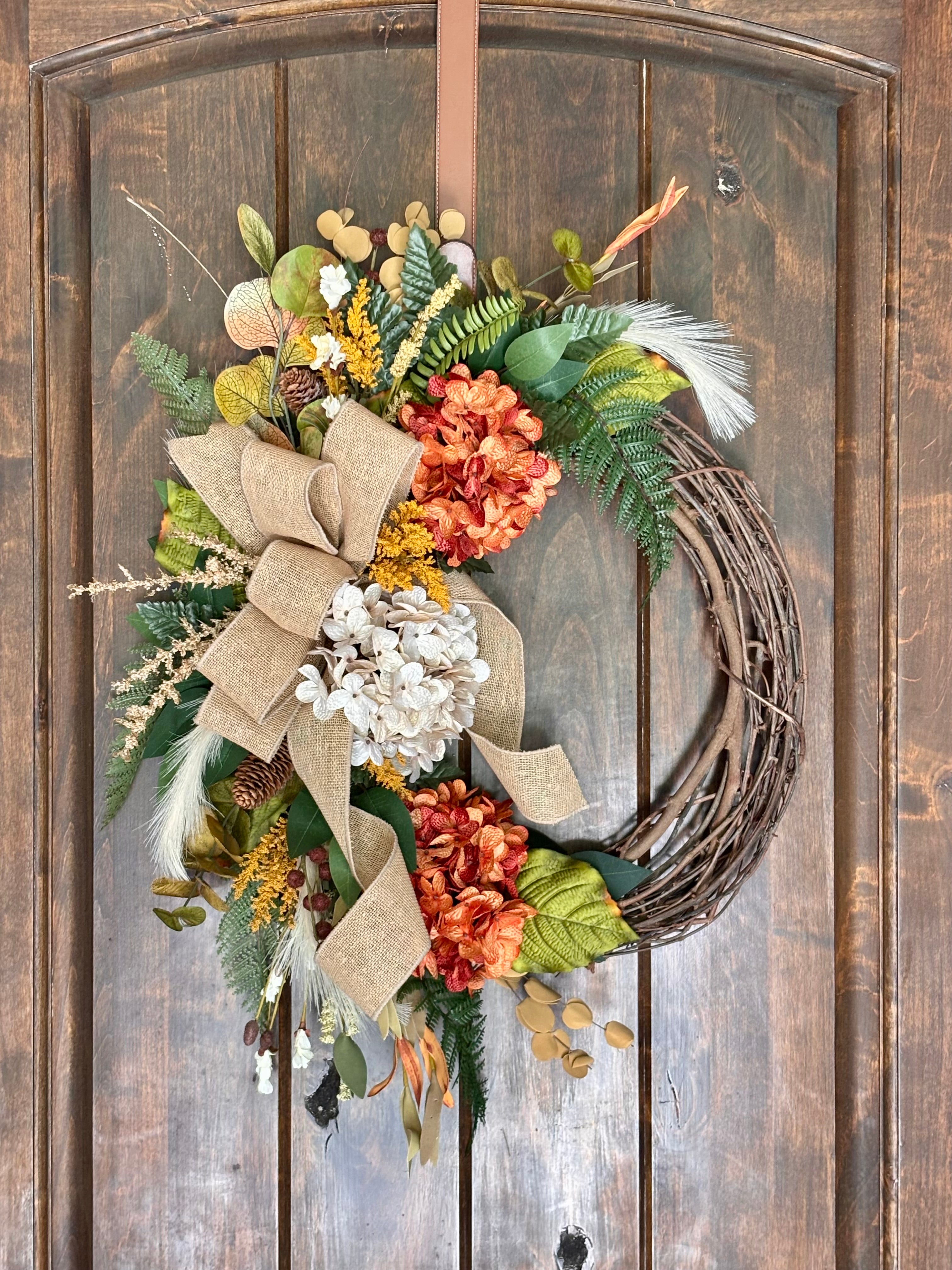 Already Made Fall Hydrangea Burst Wreath