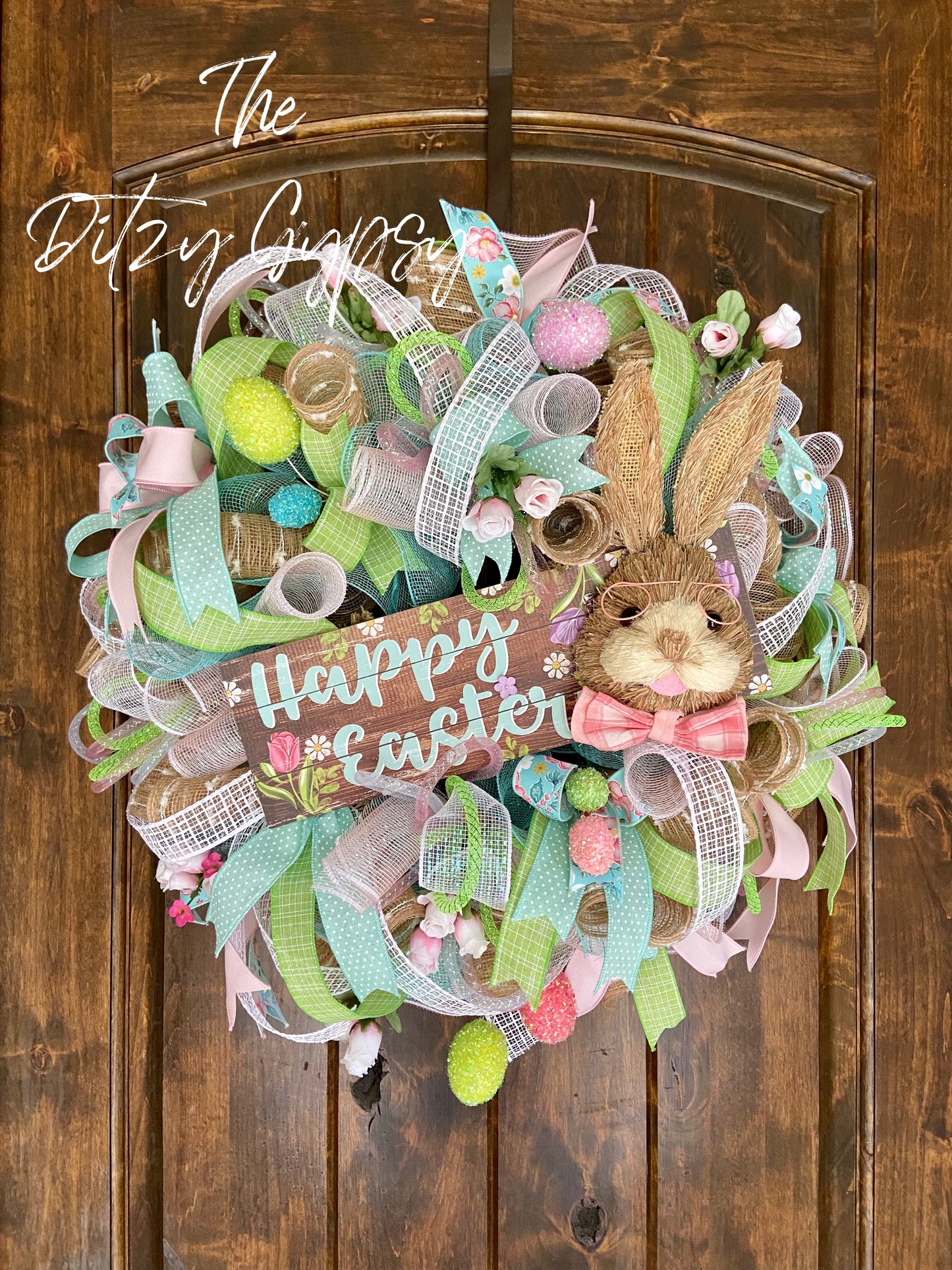 Happy Easter Sisal Bunny Wreath