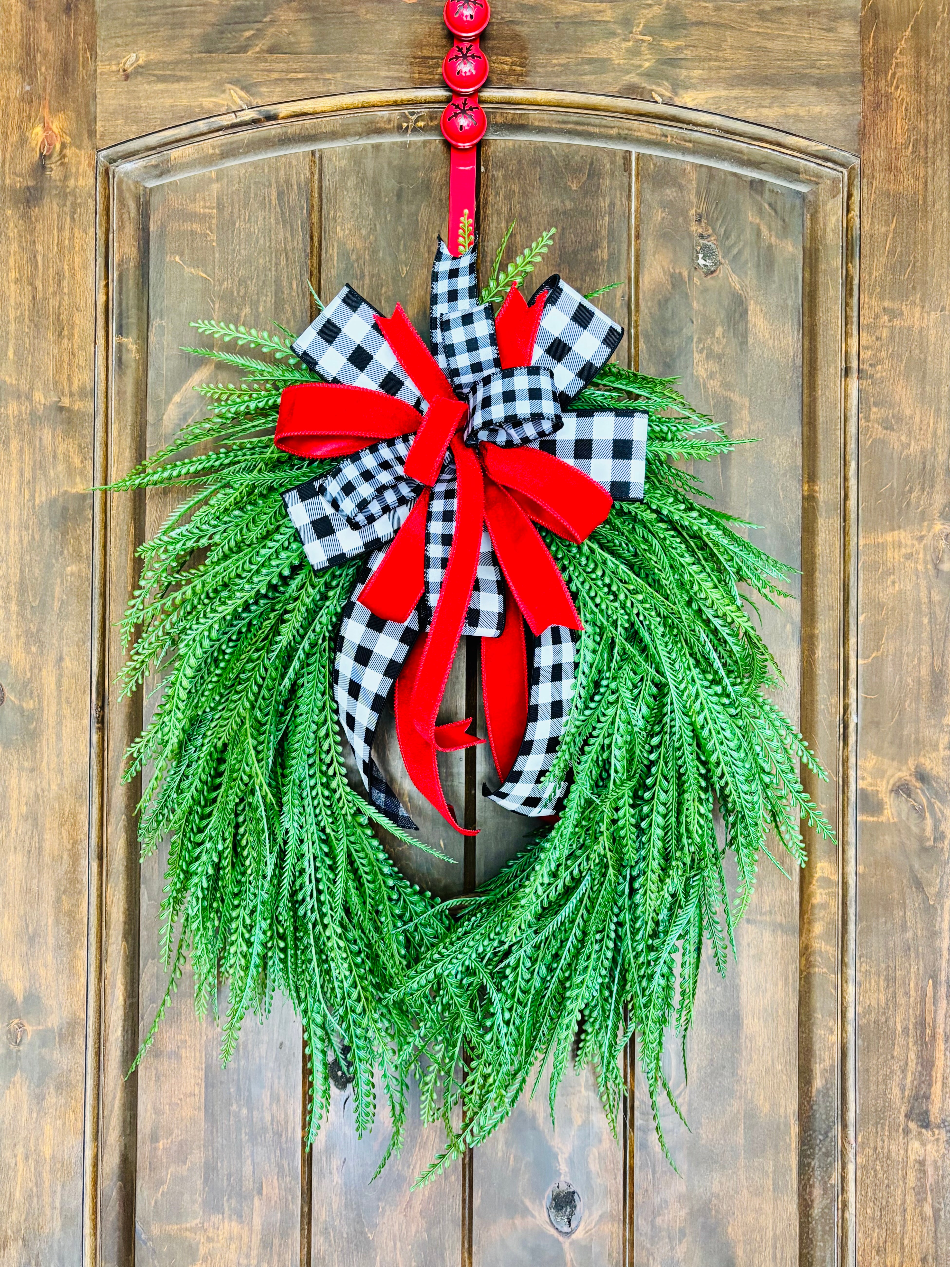 Made to Order Beaded Fern Wreath with Removable Bow