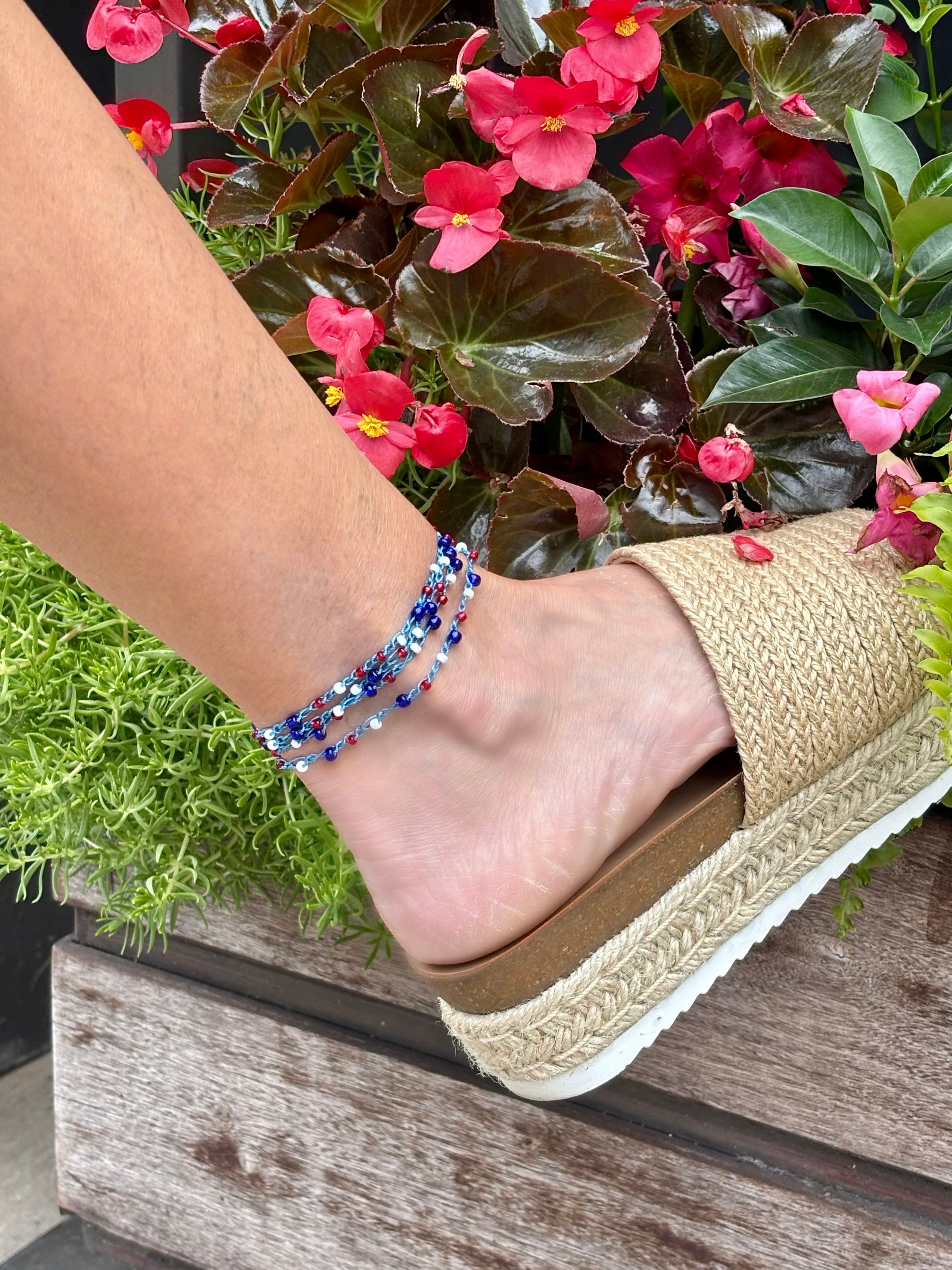 Freedom Crocheted Beaded Wrap Bracelet