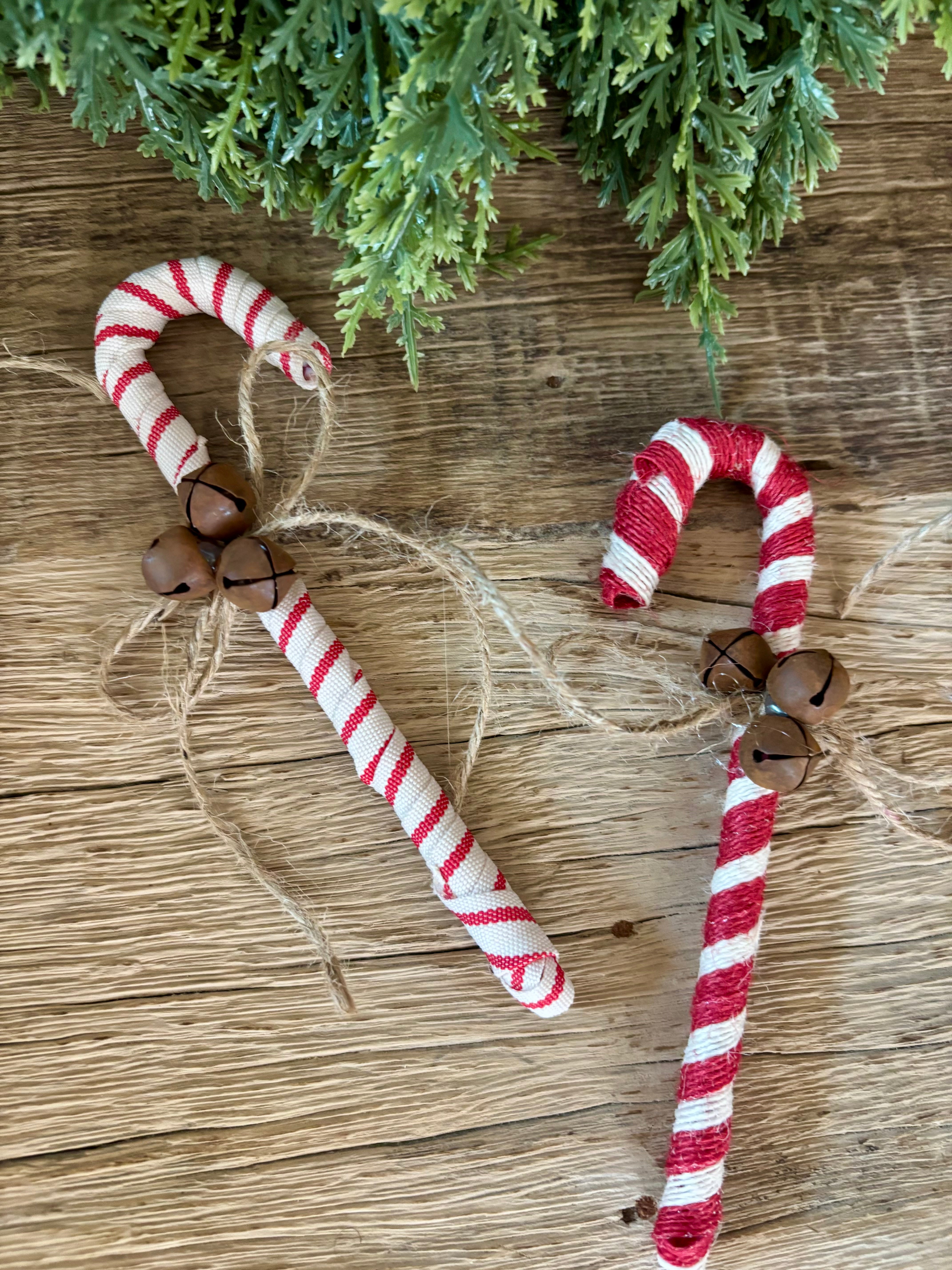 Rustic Candy Cane Ornament Set