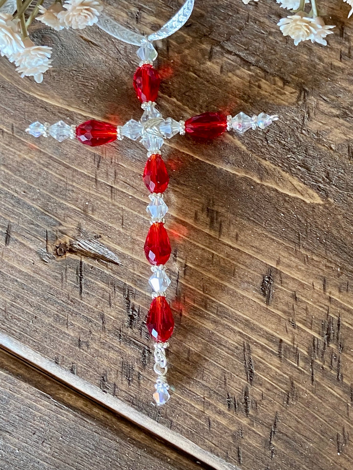 Glass Beaded Crosses on Delicate Wire