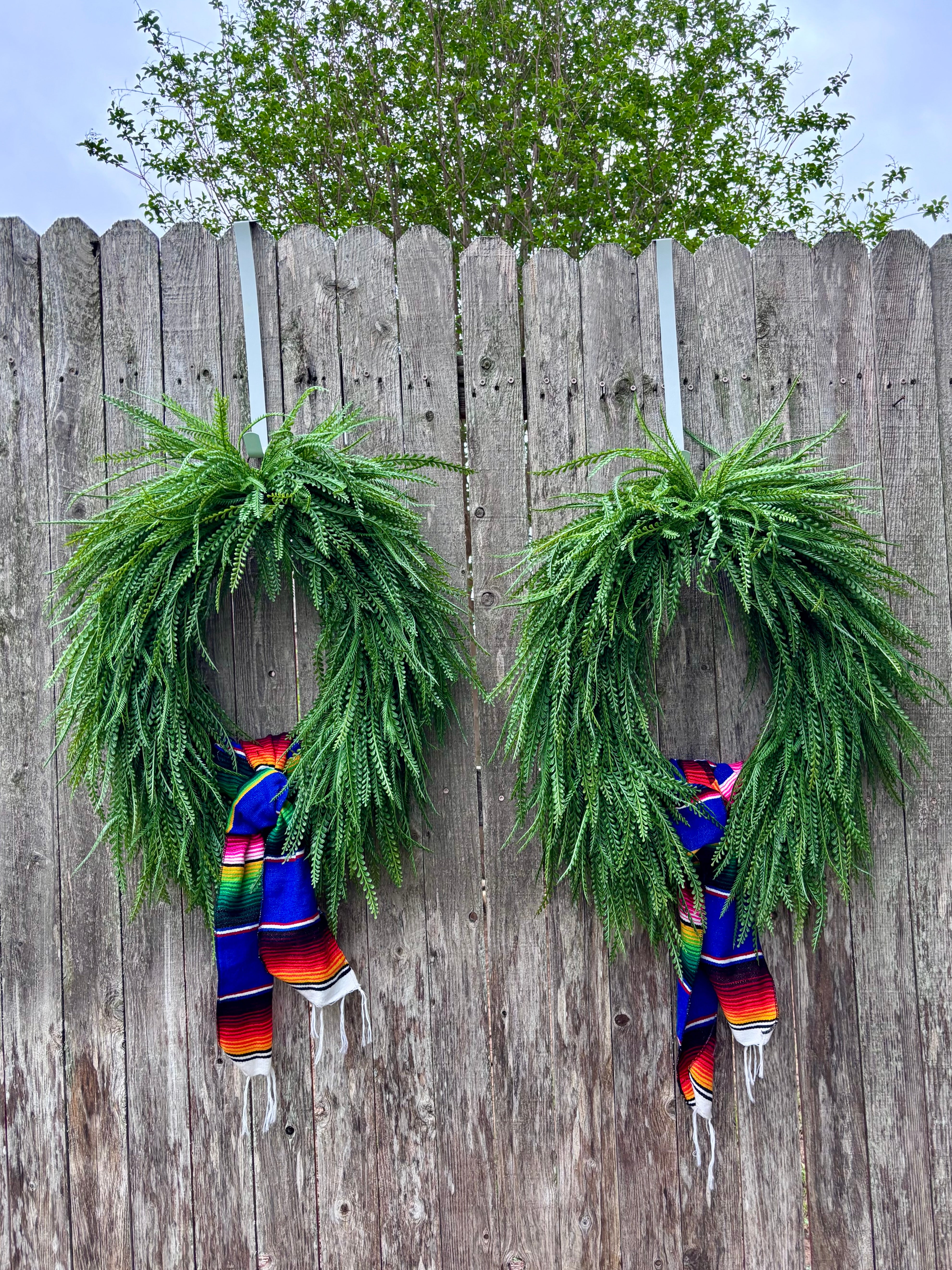 Made to Order Beaded Fern Wreath with Removable Bow