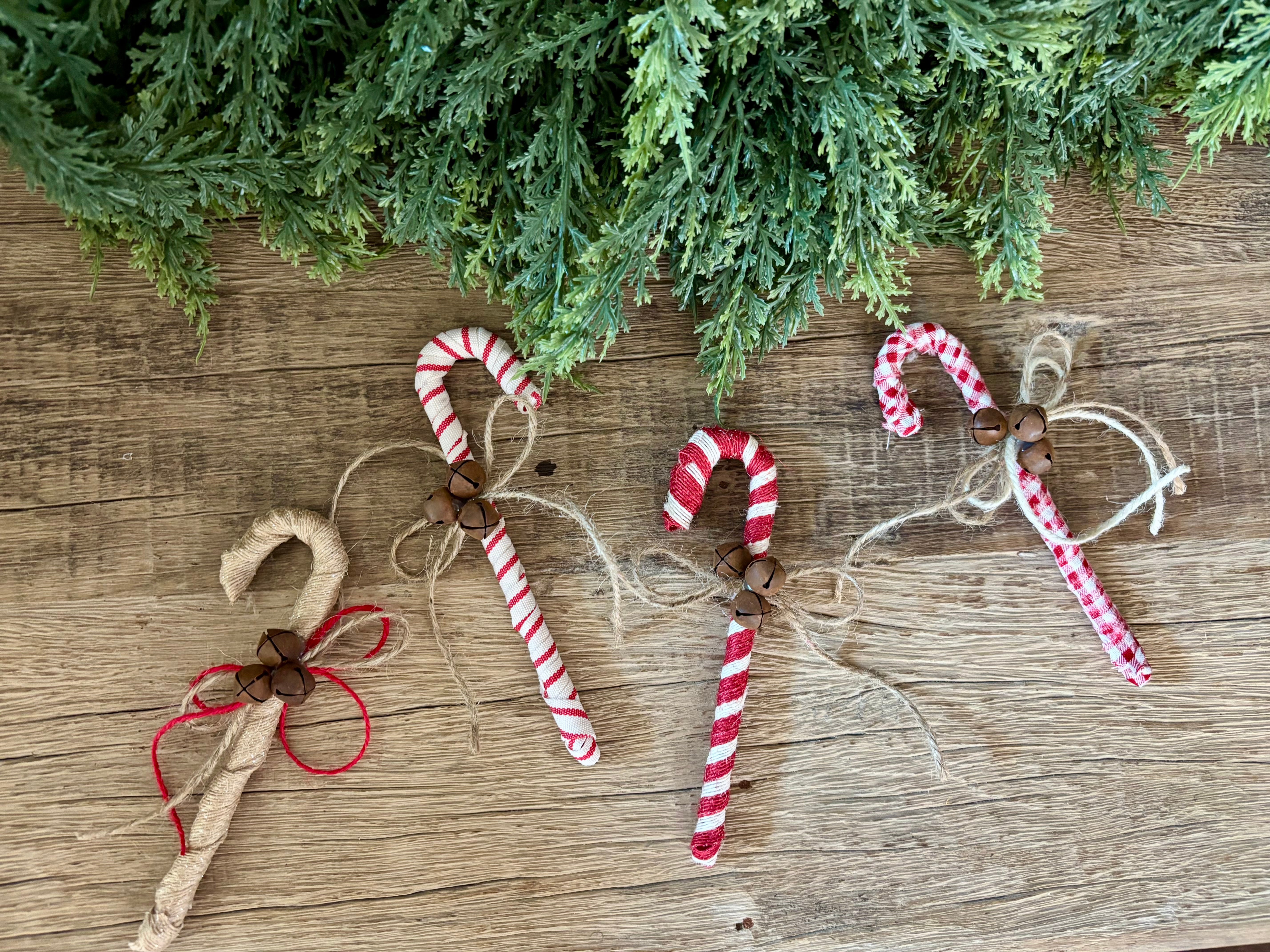 Rustic Candy Cane Ornament Set
