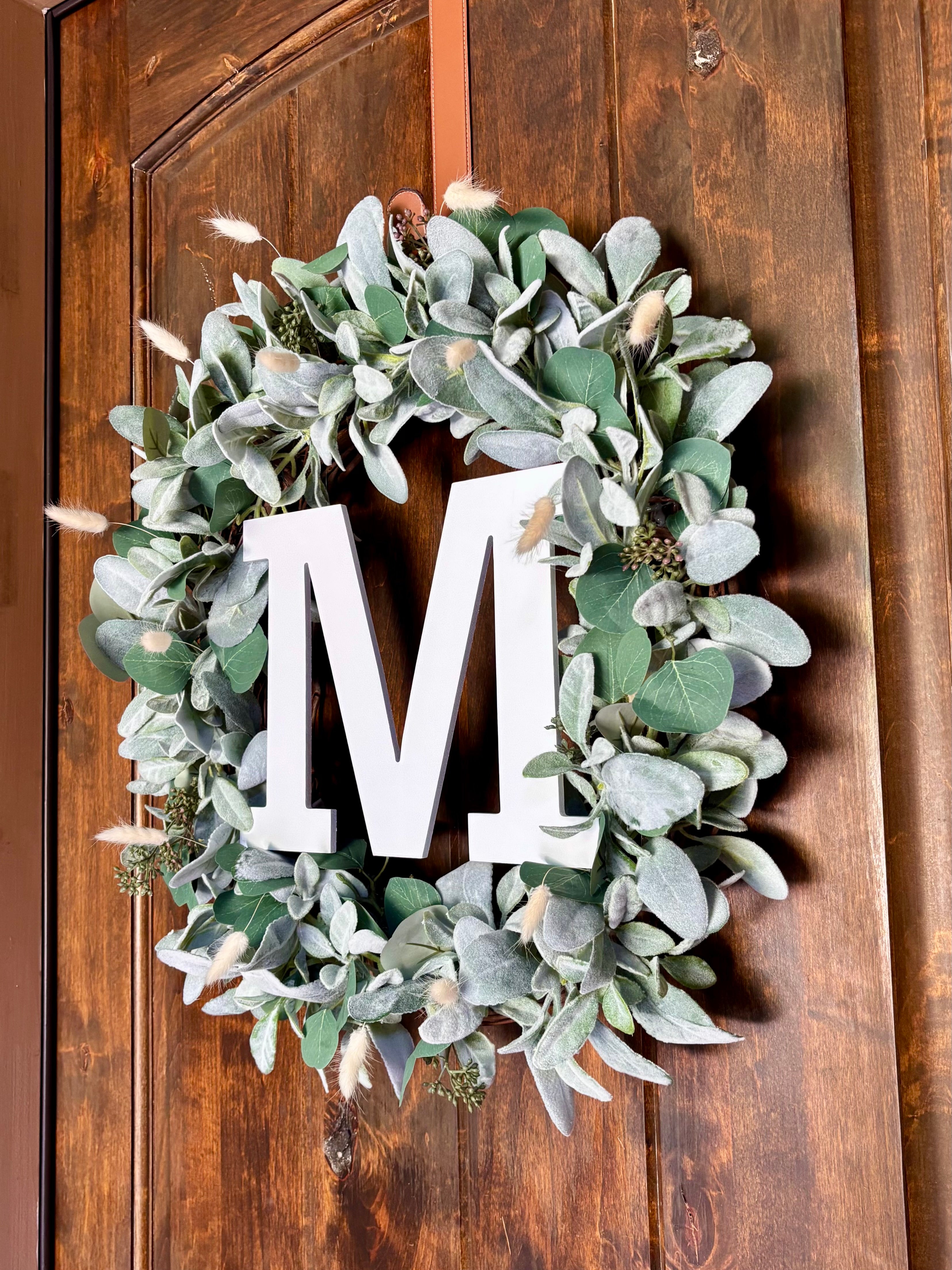 Made to Order Everyday Lambs Ear Monogram Wreath