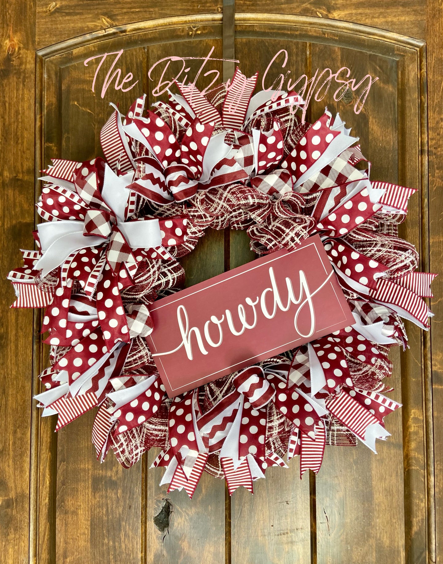 Made to Order Maroon "Howdy" Wreath