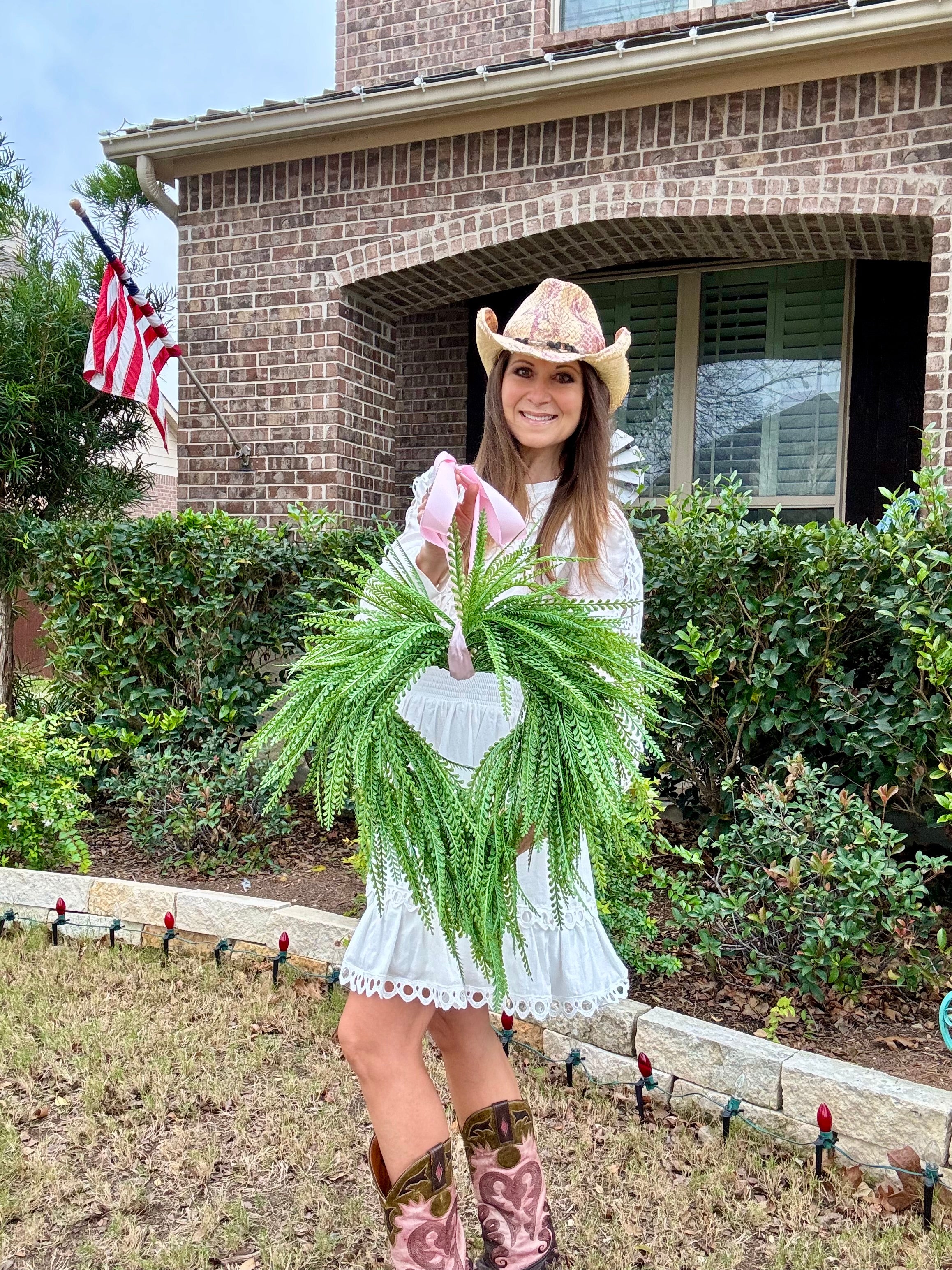 Enchanting Beaded Fern Heart Wreath