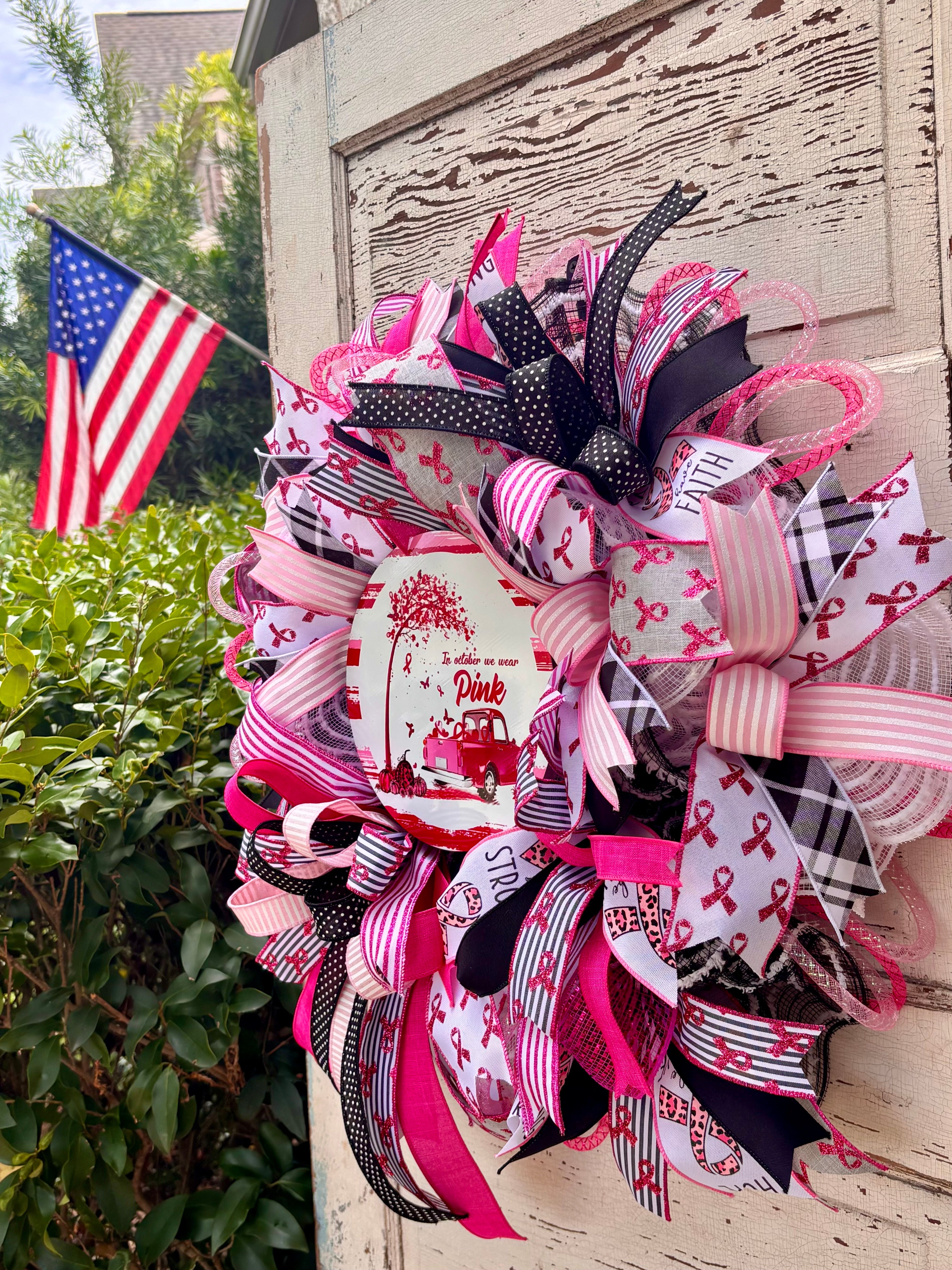 In October We Wear Pink Wreath