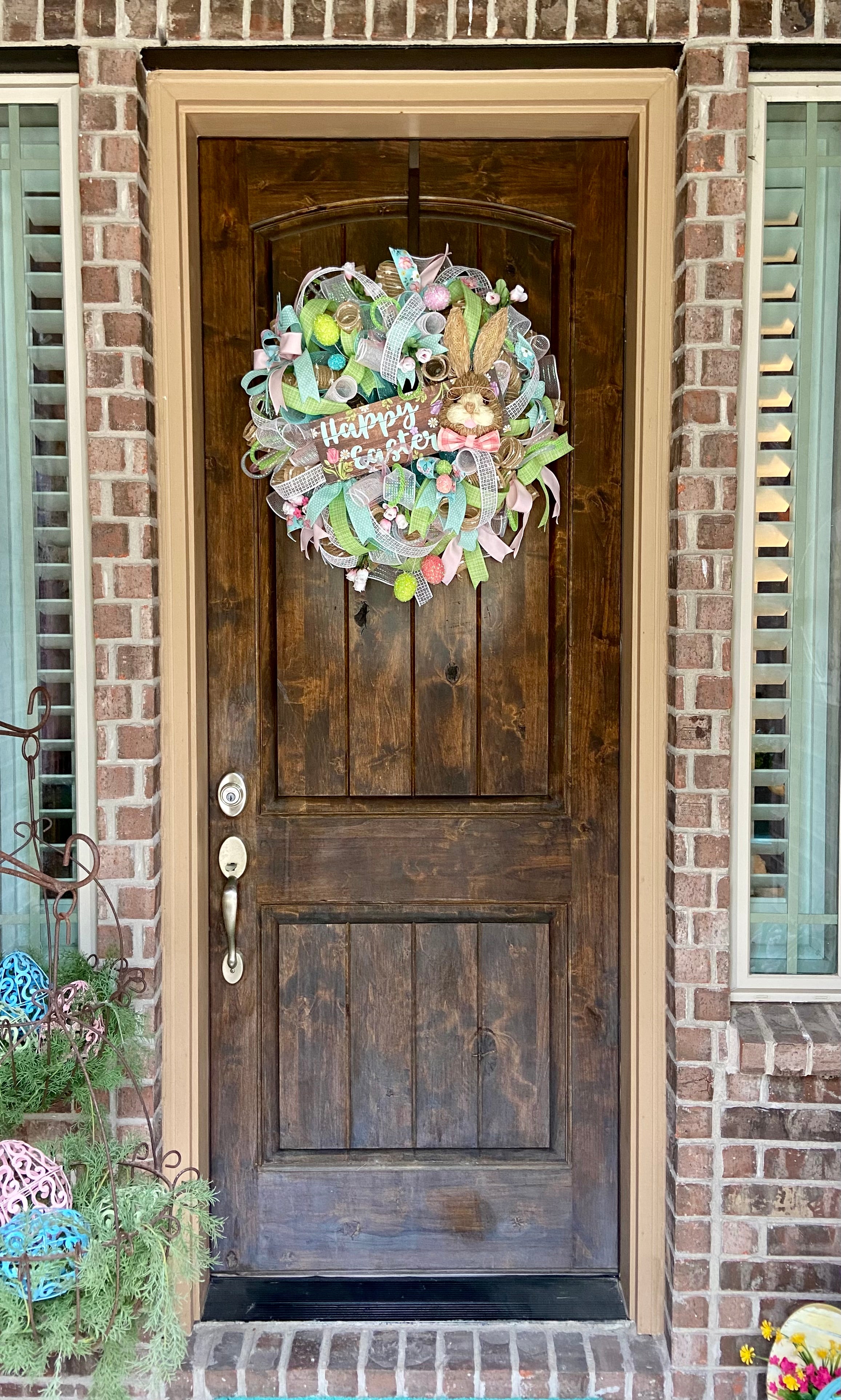 Happy Easter Sisal Bunny Wreath