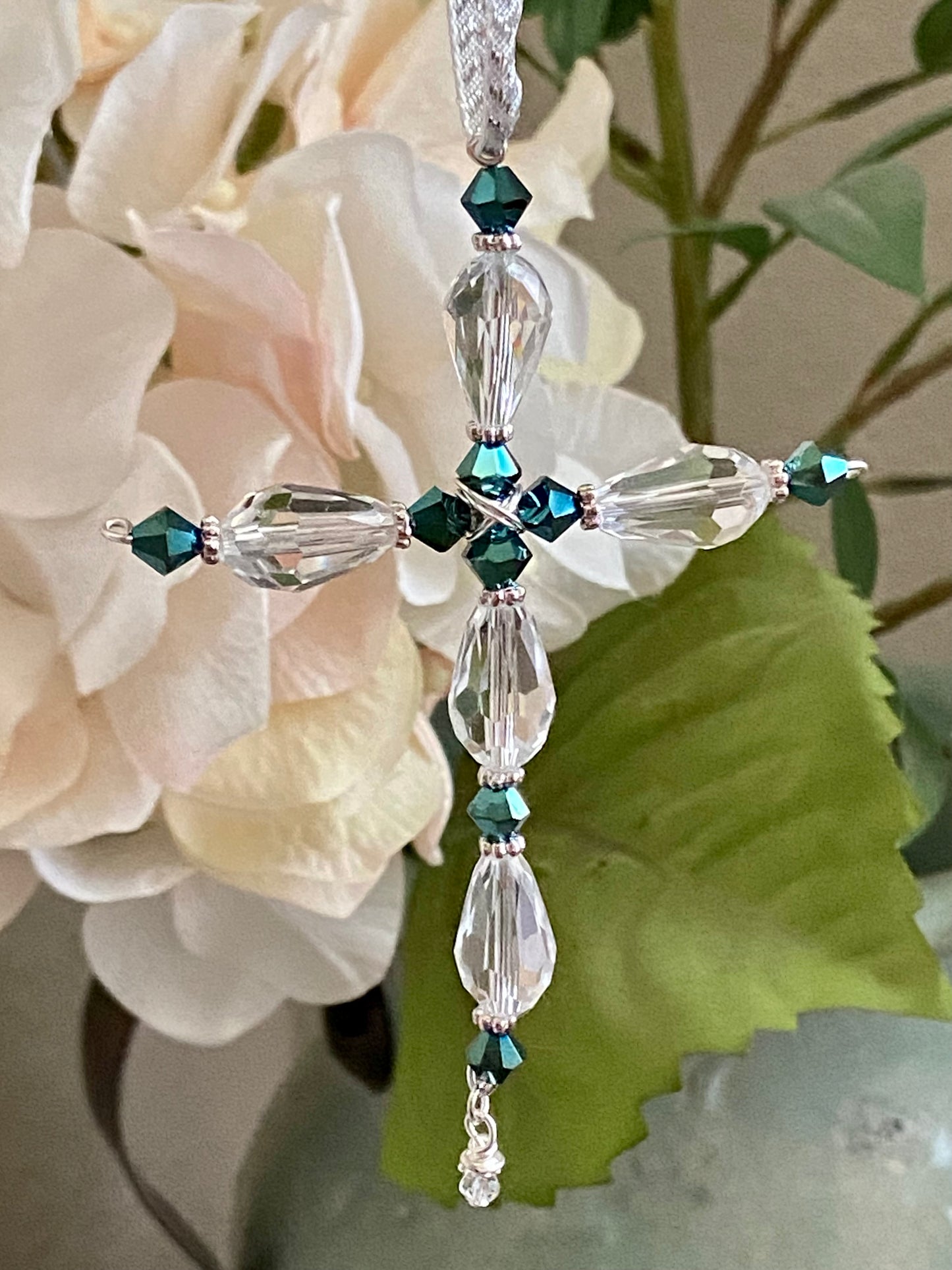 Glass Beaded Crosses on Delicate Wire