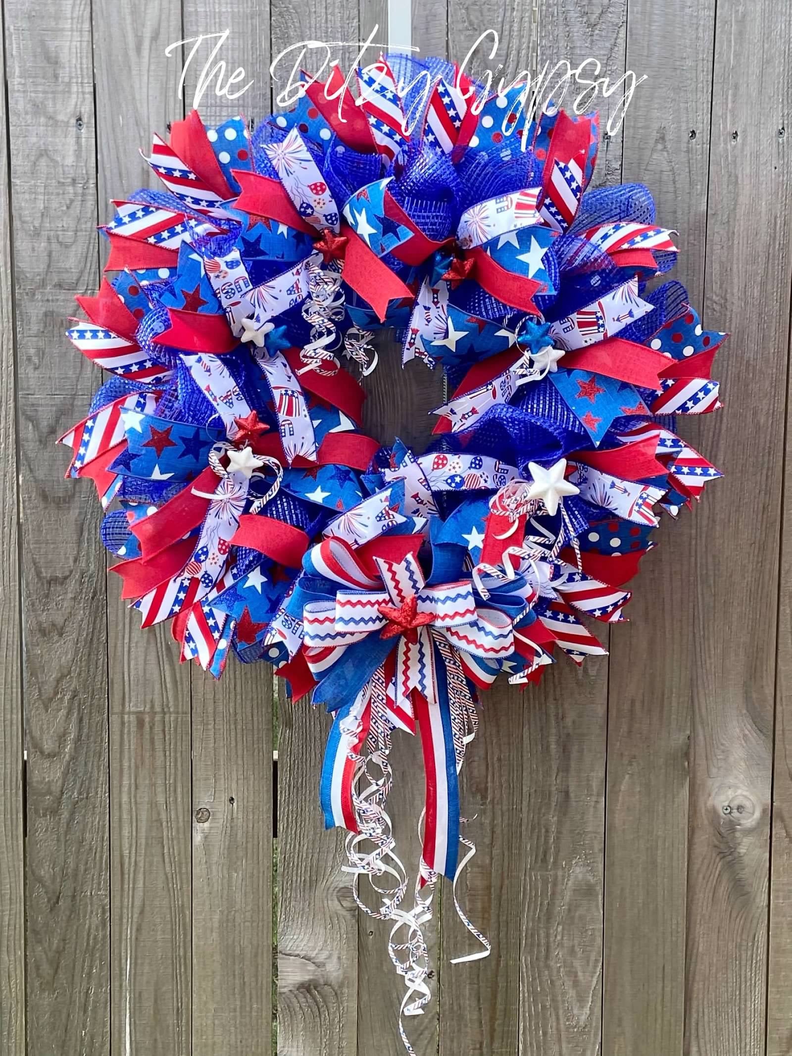 Made to Order 24” Patriotic Ribbon Wreath