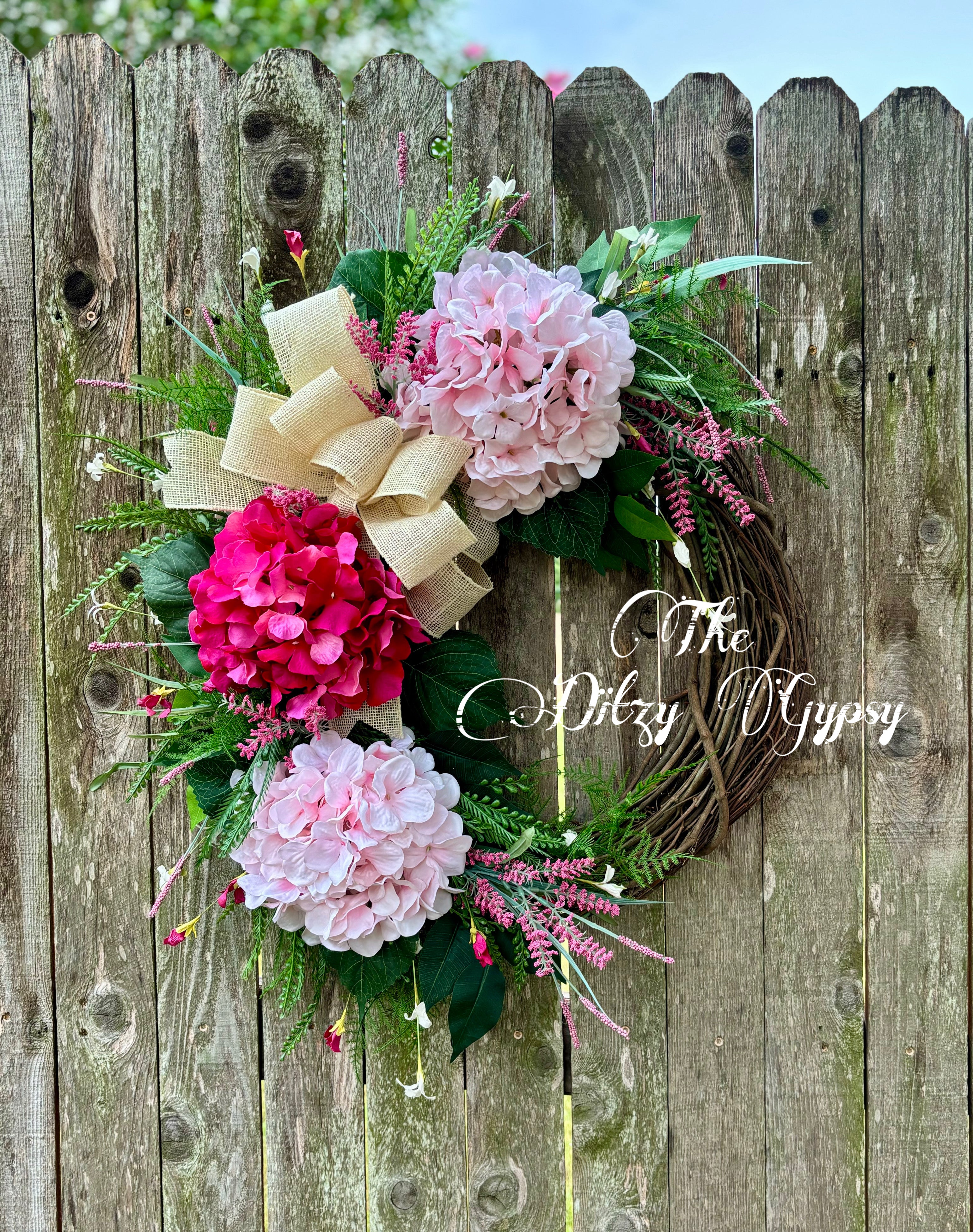 Made to Order Hydrangea Grapevine Wreath