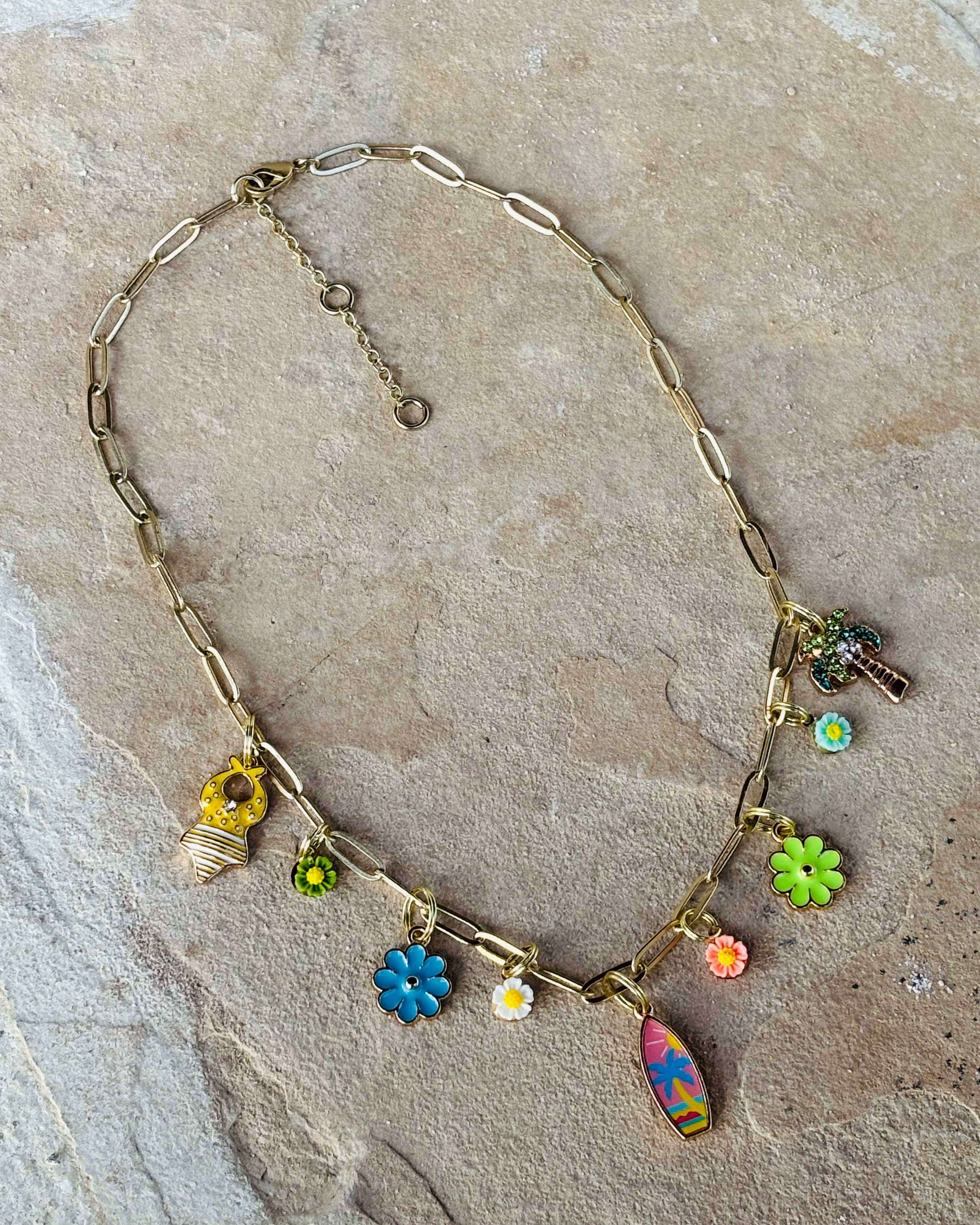 Little Surfer Girl Charm Necklace