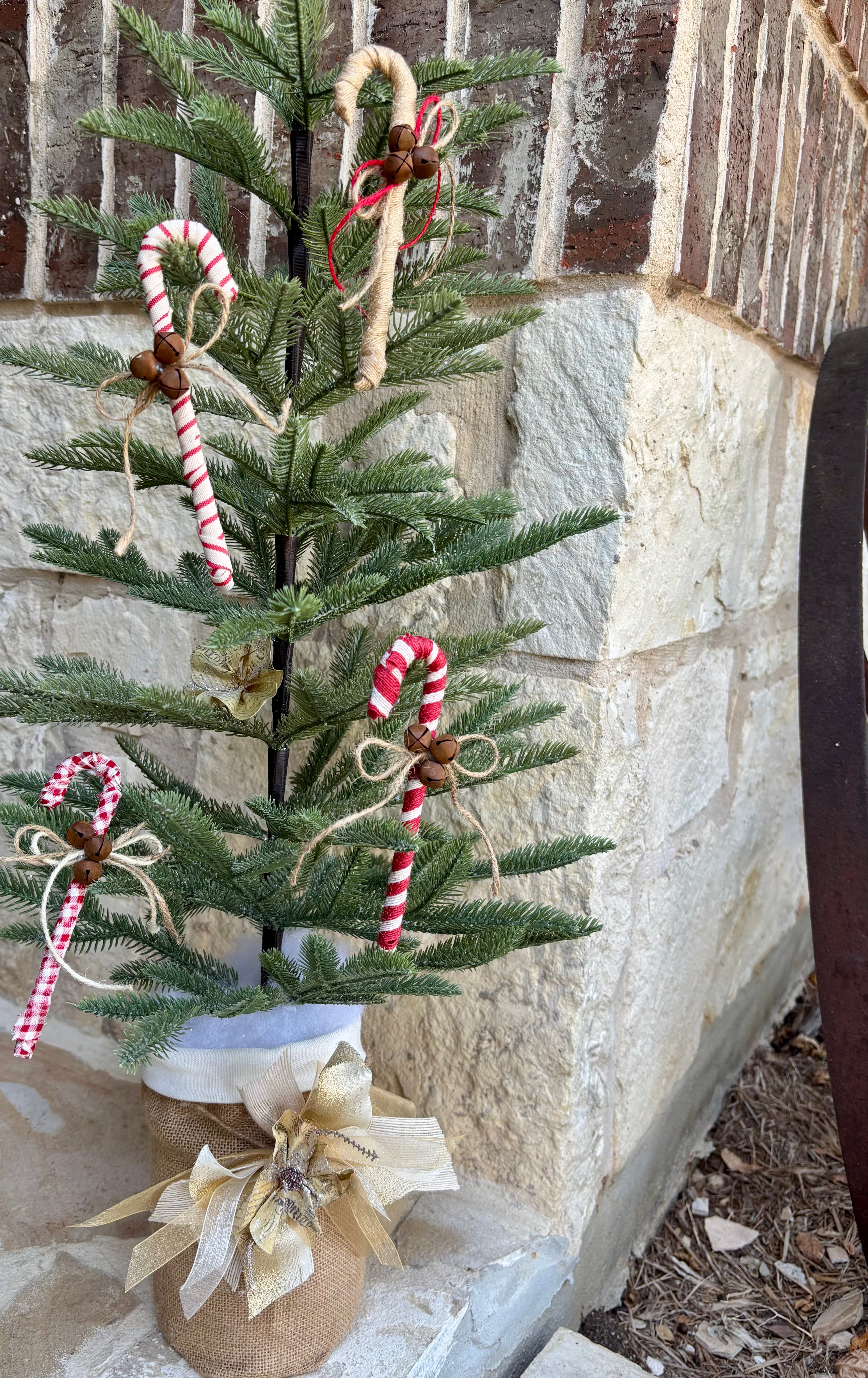 Rustic Candy Cane Ornament Set