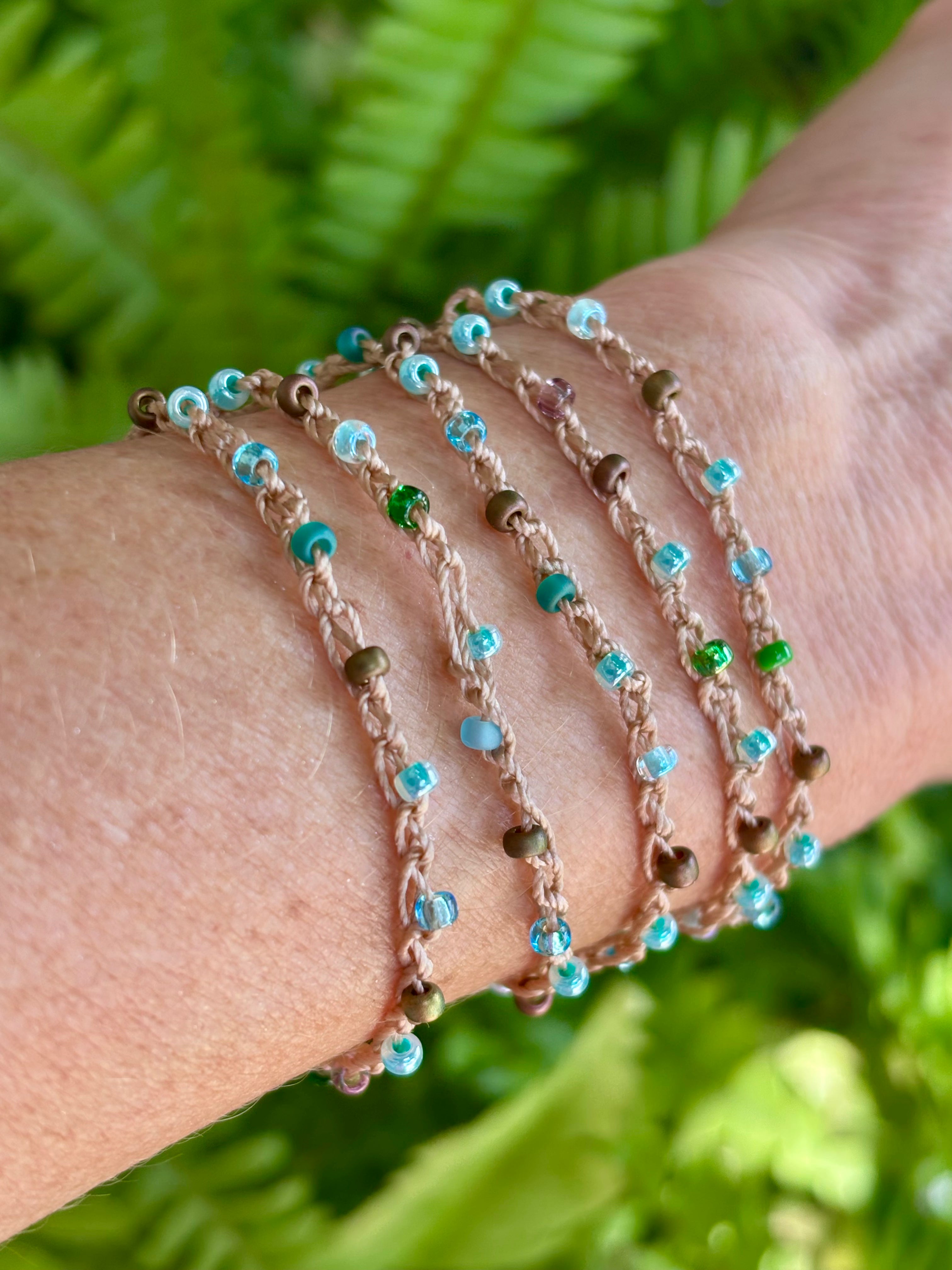 Earth Meets the Sea Crocheted Wrap Bracelet