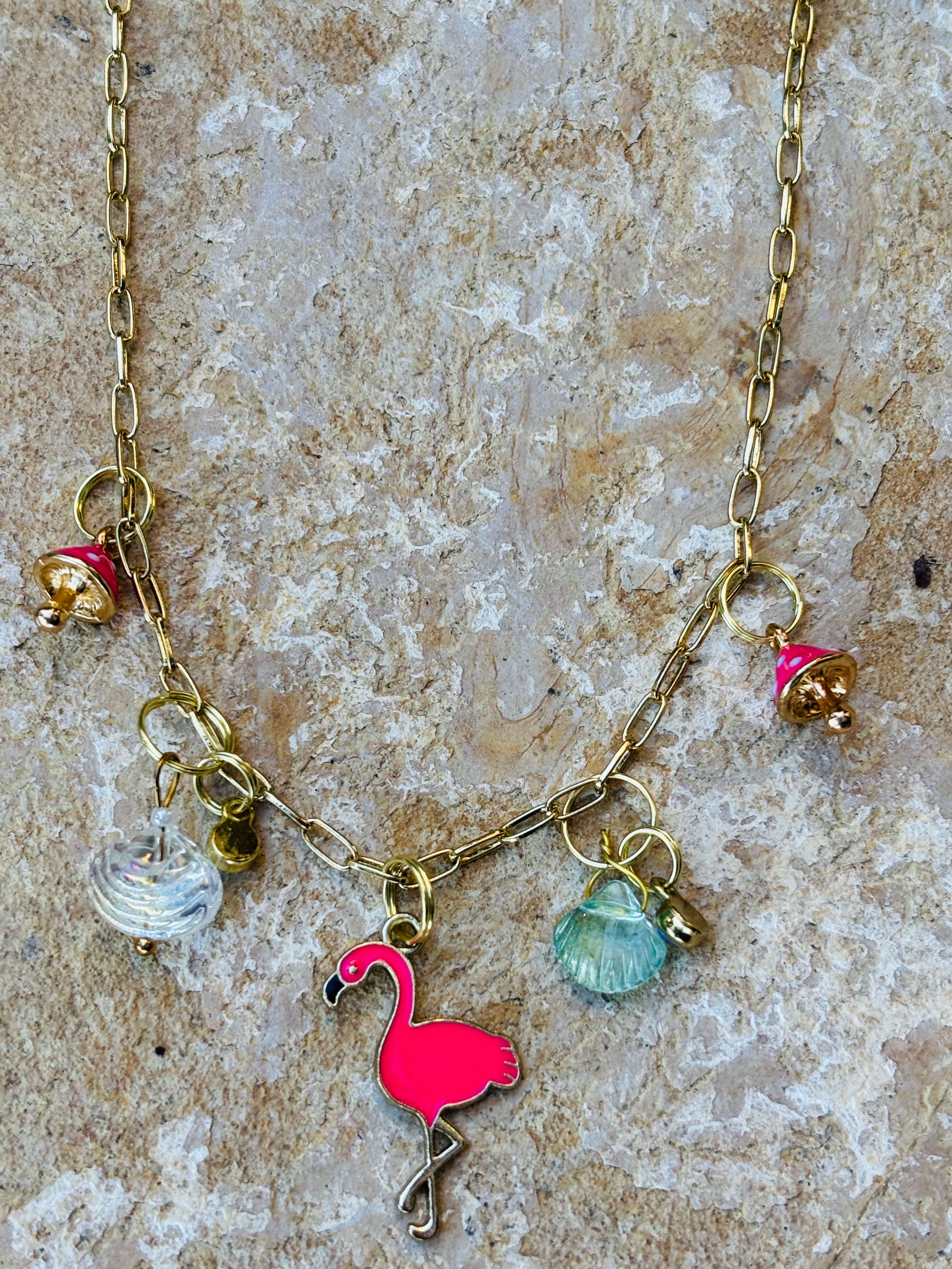 Fabulous Flamingo Party Charm Necklace