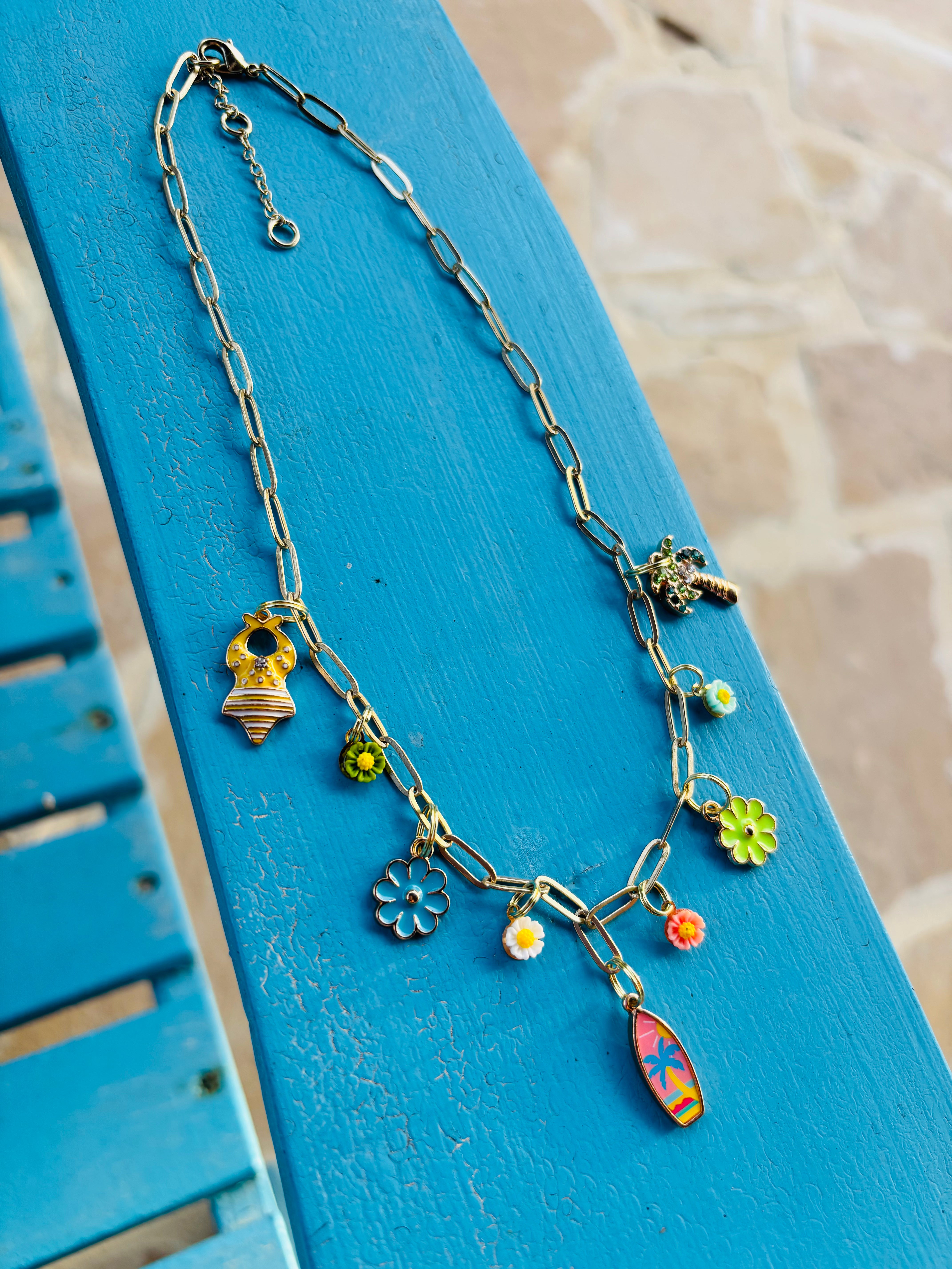 Little Surfer Girl Charm Necklace