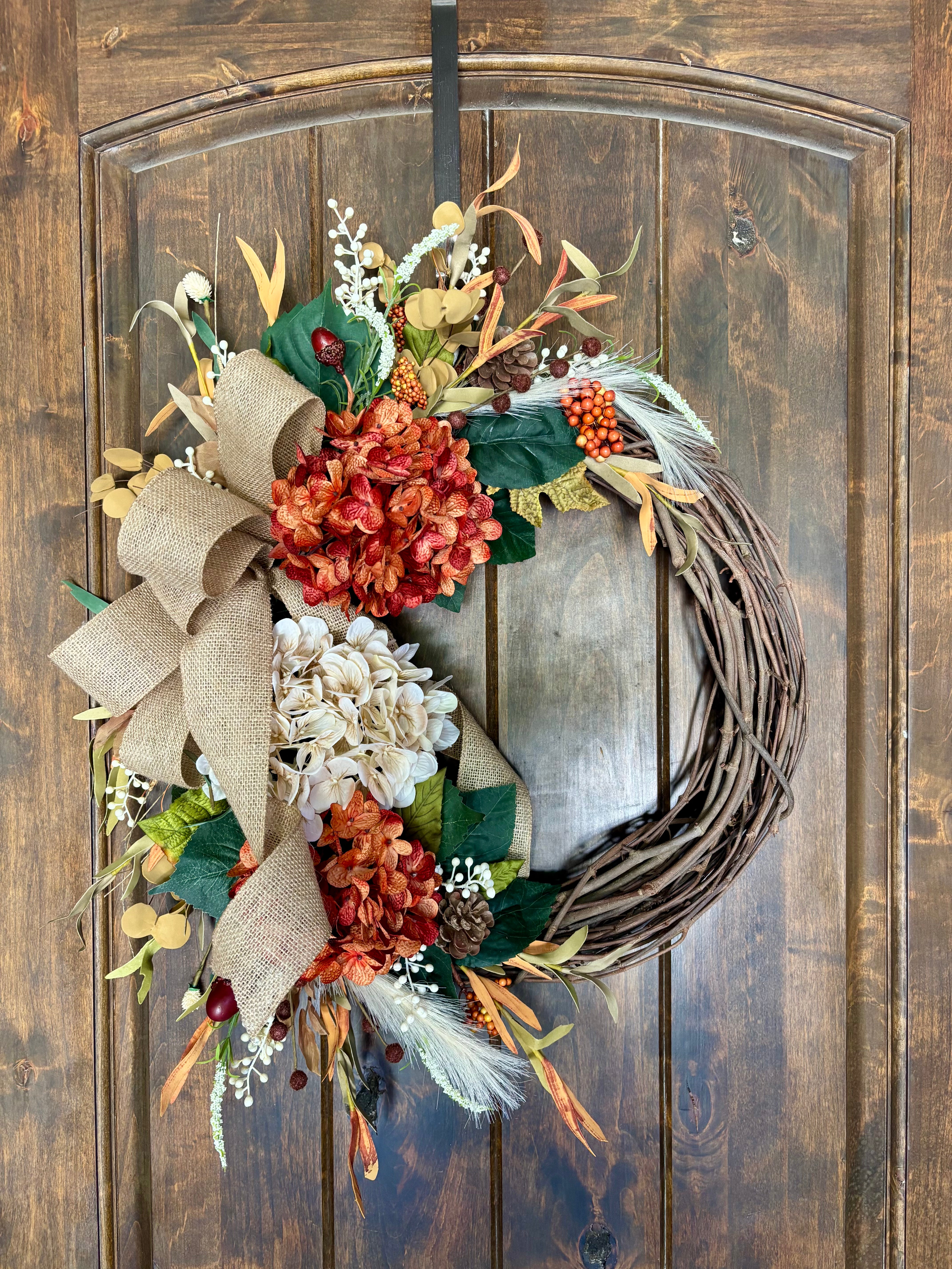 Made to Order Fall Hydrangea Wreath