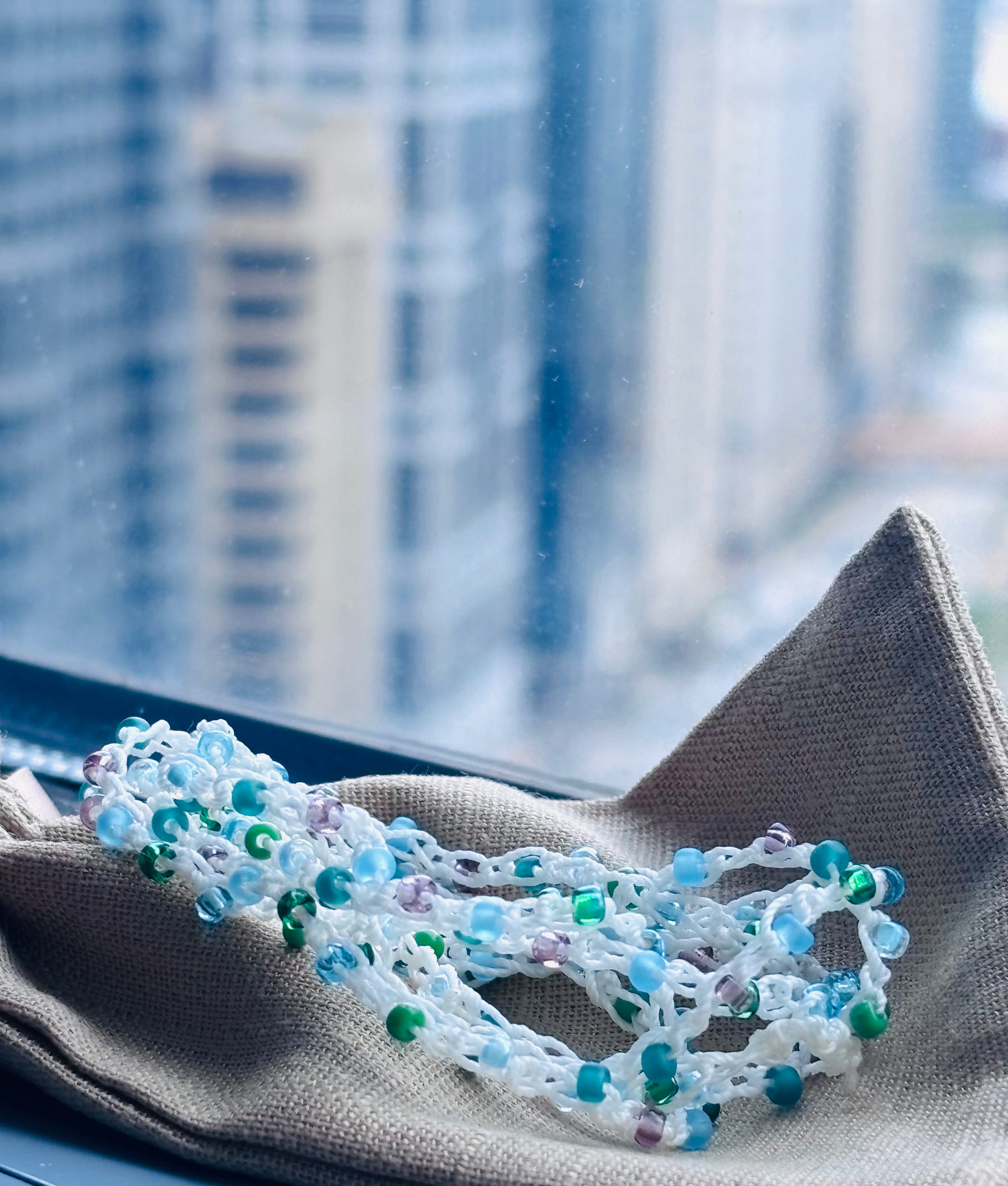 Vaca Bound Crocheted Beaded Wrap Bracelet