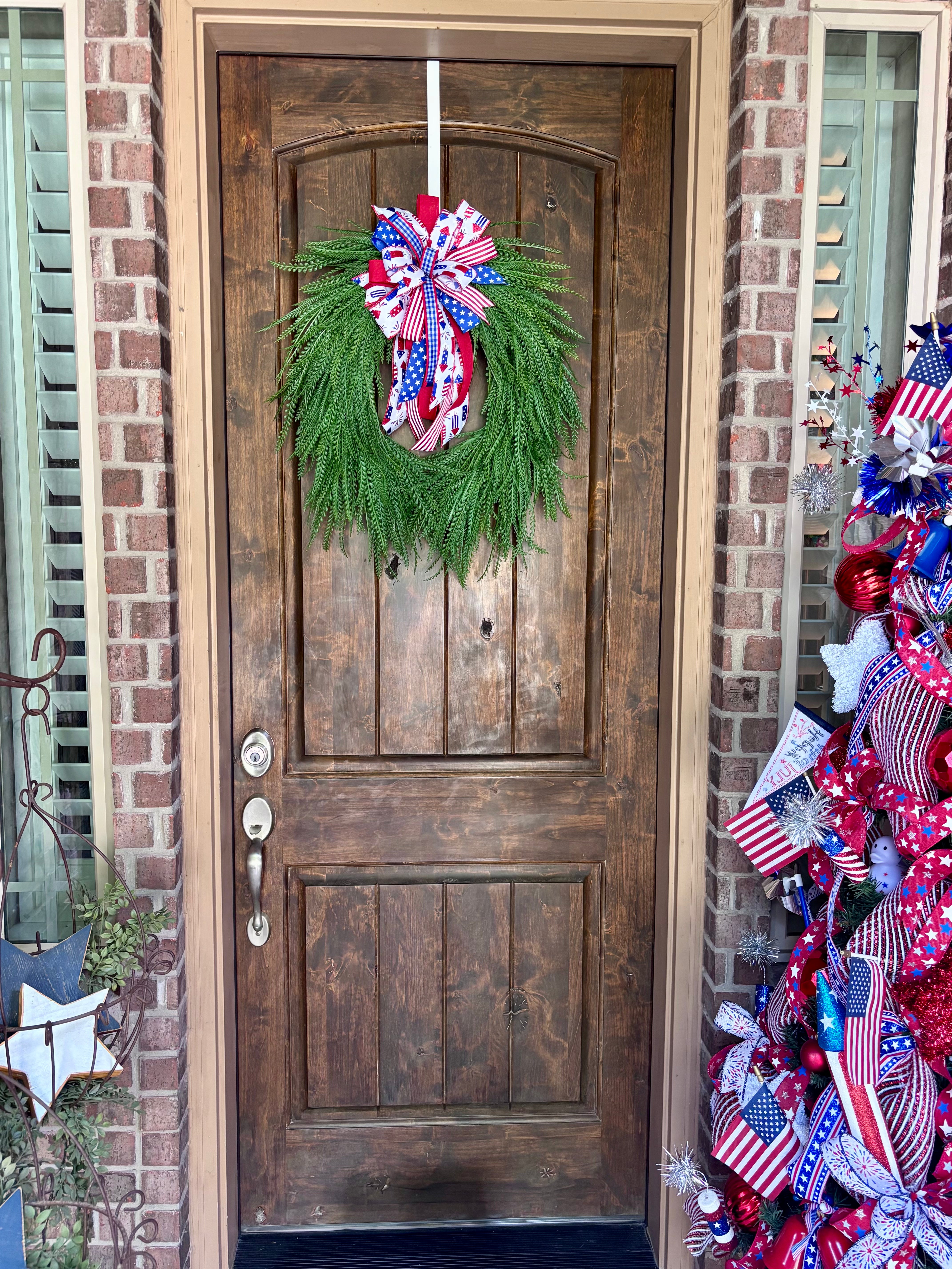 Made to Order Beaded Fern Wreath with Removable Bow