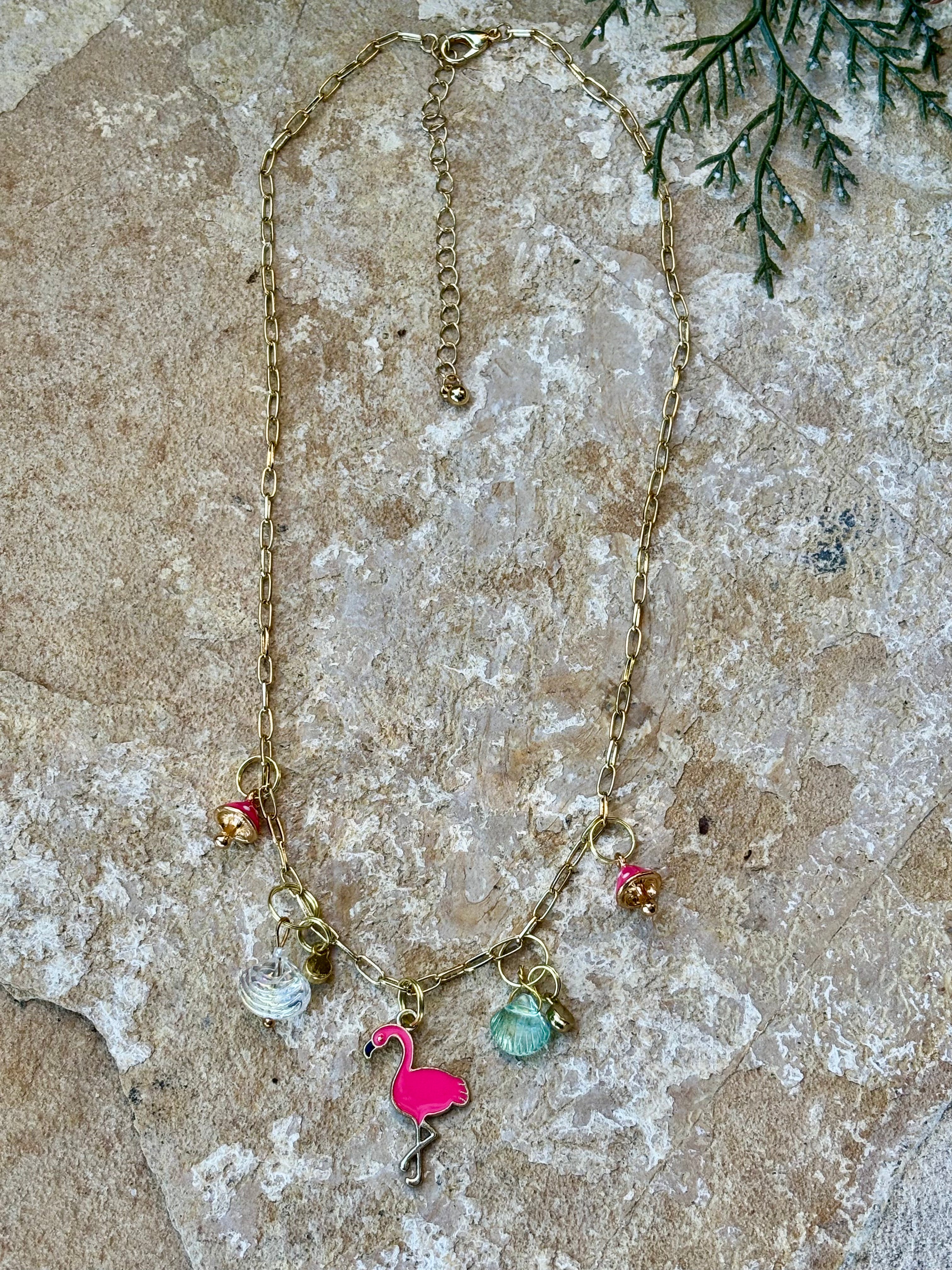 Fabulous Flamingo Party Charm Necklace