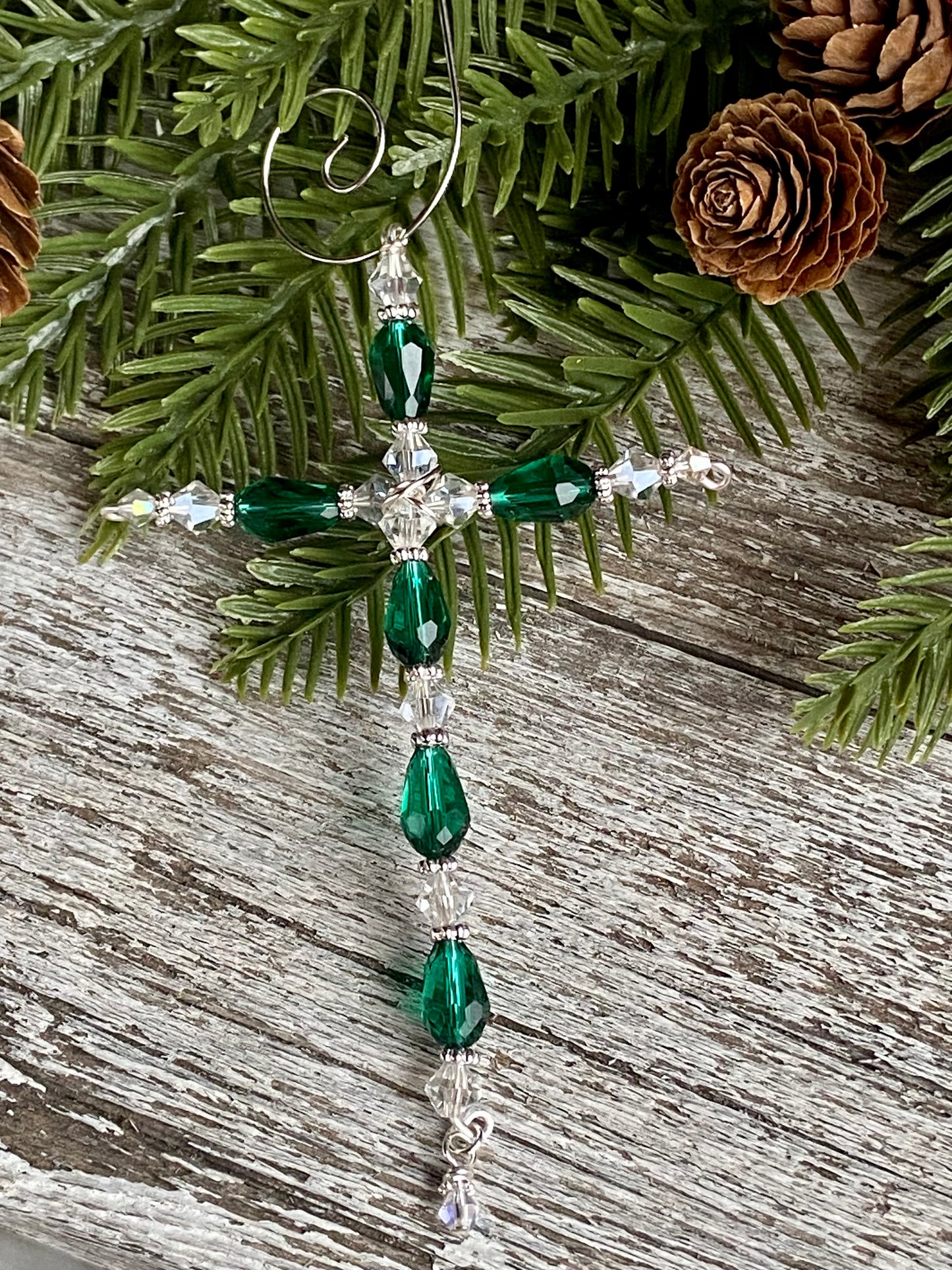 Glass Beaded Crosses on Delicate Wire